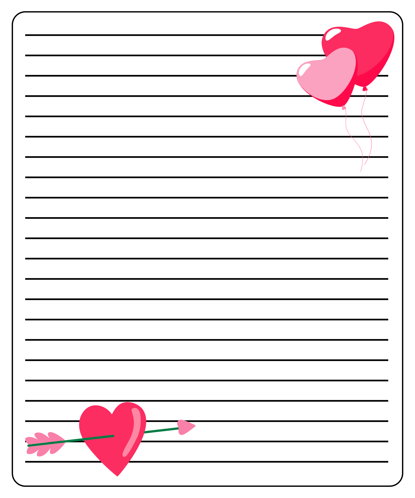 Valentine Letter Templates - 10 Free Pdf Printables | Printablee with regard to Free Printable Valentine Writing Paper