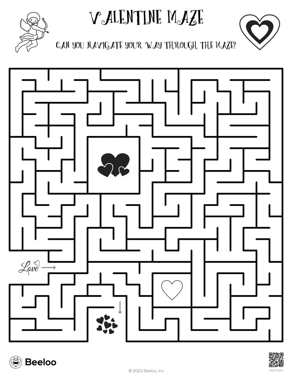 Valentine-Themed Mazes • Beeloo Printable Crafts And Activities in Valentine Mazes Free Printable