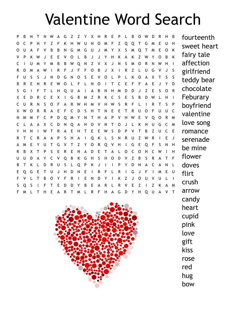Valentine Word Search - Wordmint intended for Valentine&amp;amp;#039;s Day Word Search Free Printable