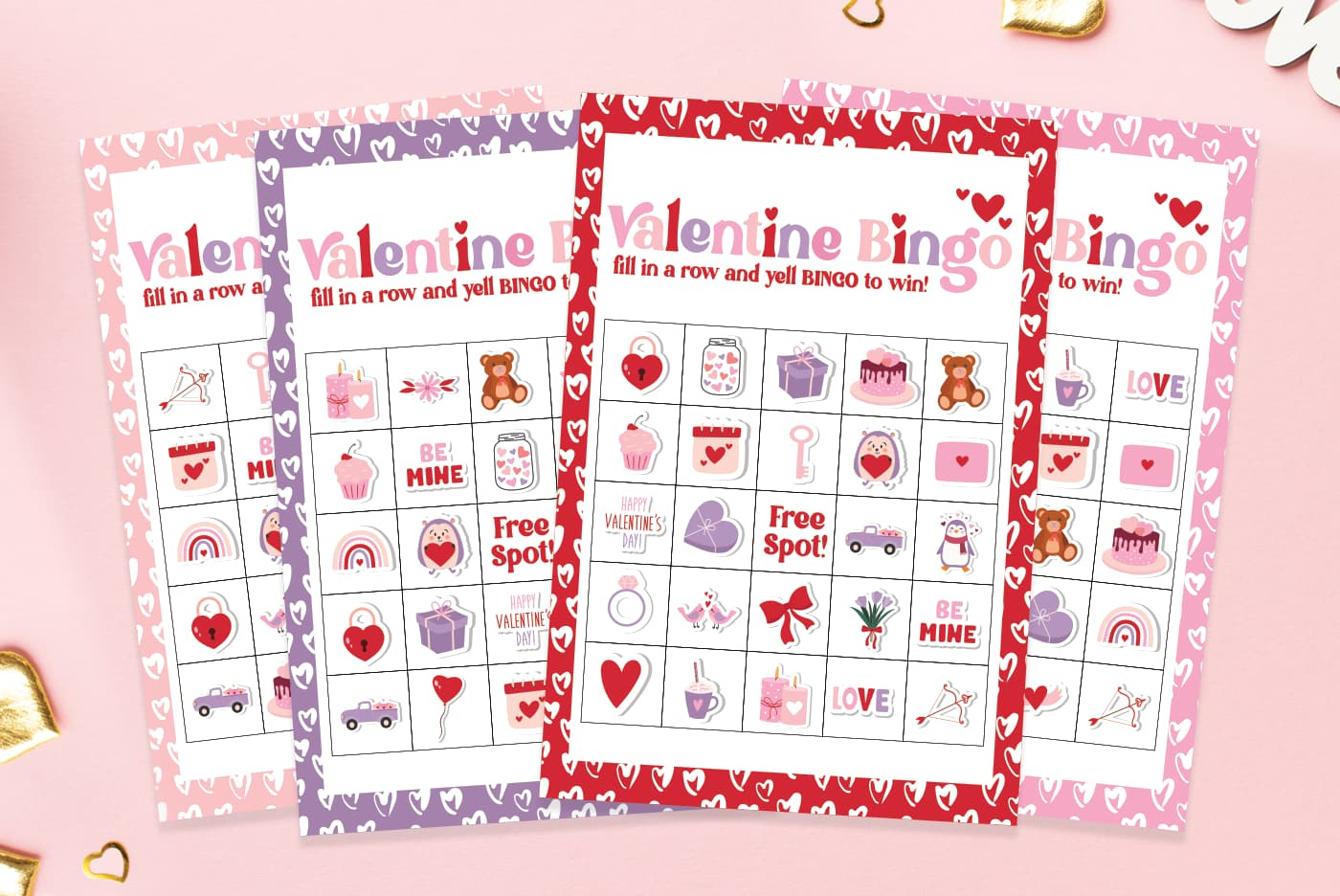 Valentines Bingo Cards - Free Printable Set Of 24 Cards throughout Valentines Bingo Cards Free Printable