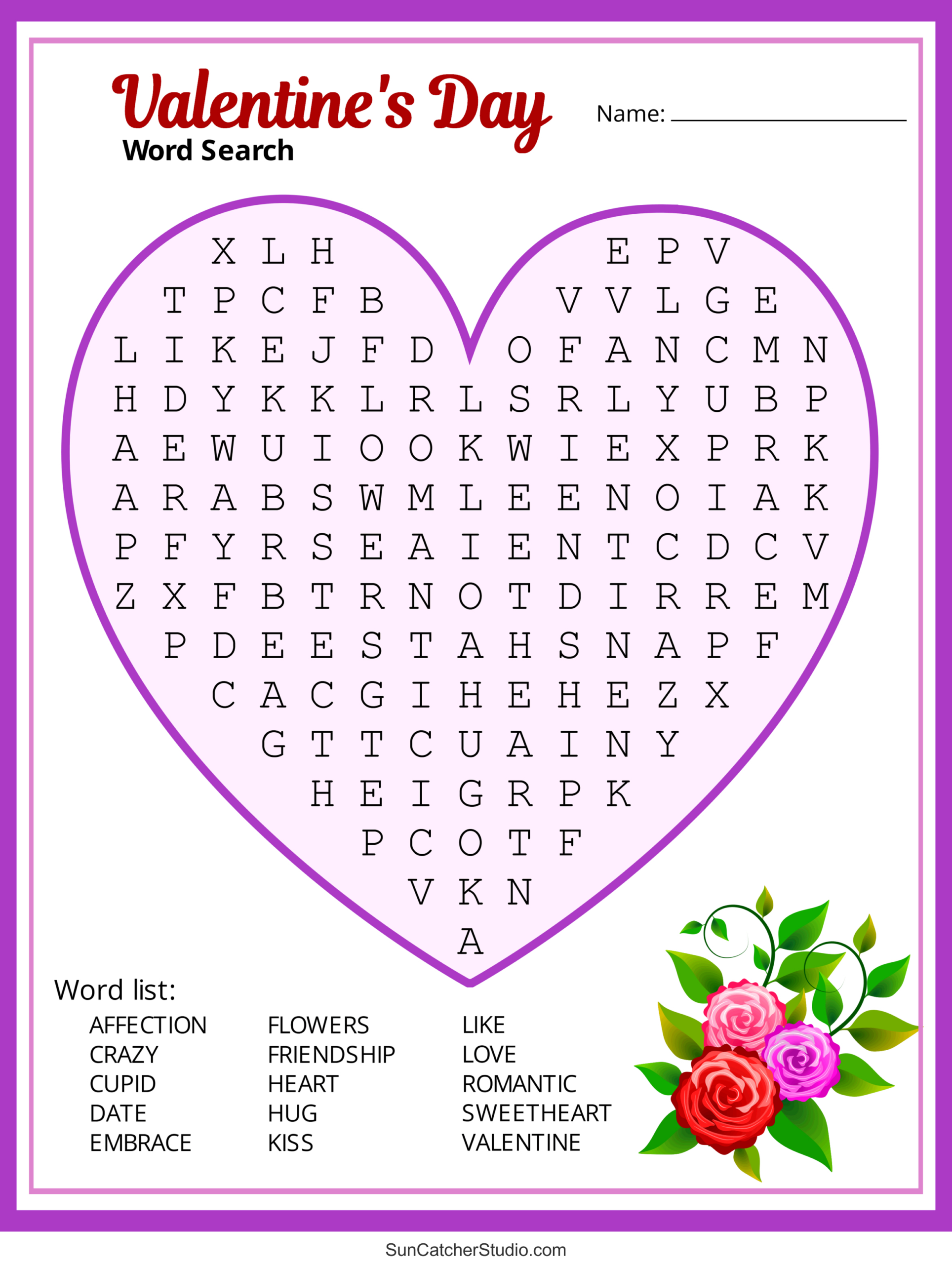 Valentine&amp;#039;S Day Word Search (Free Printable Pdf Puzzles) – Free regarding Valentine&amp;#039;S Day Word Search Free Printable