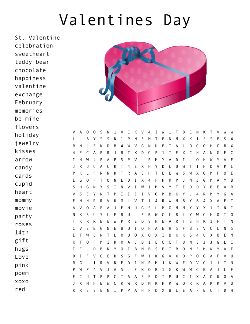 Valentine&amp;#039;S Day Word Search - Wordmint in Valentine&amp;#039;S Day Word Search Free Printable