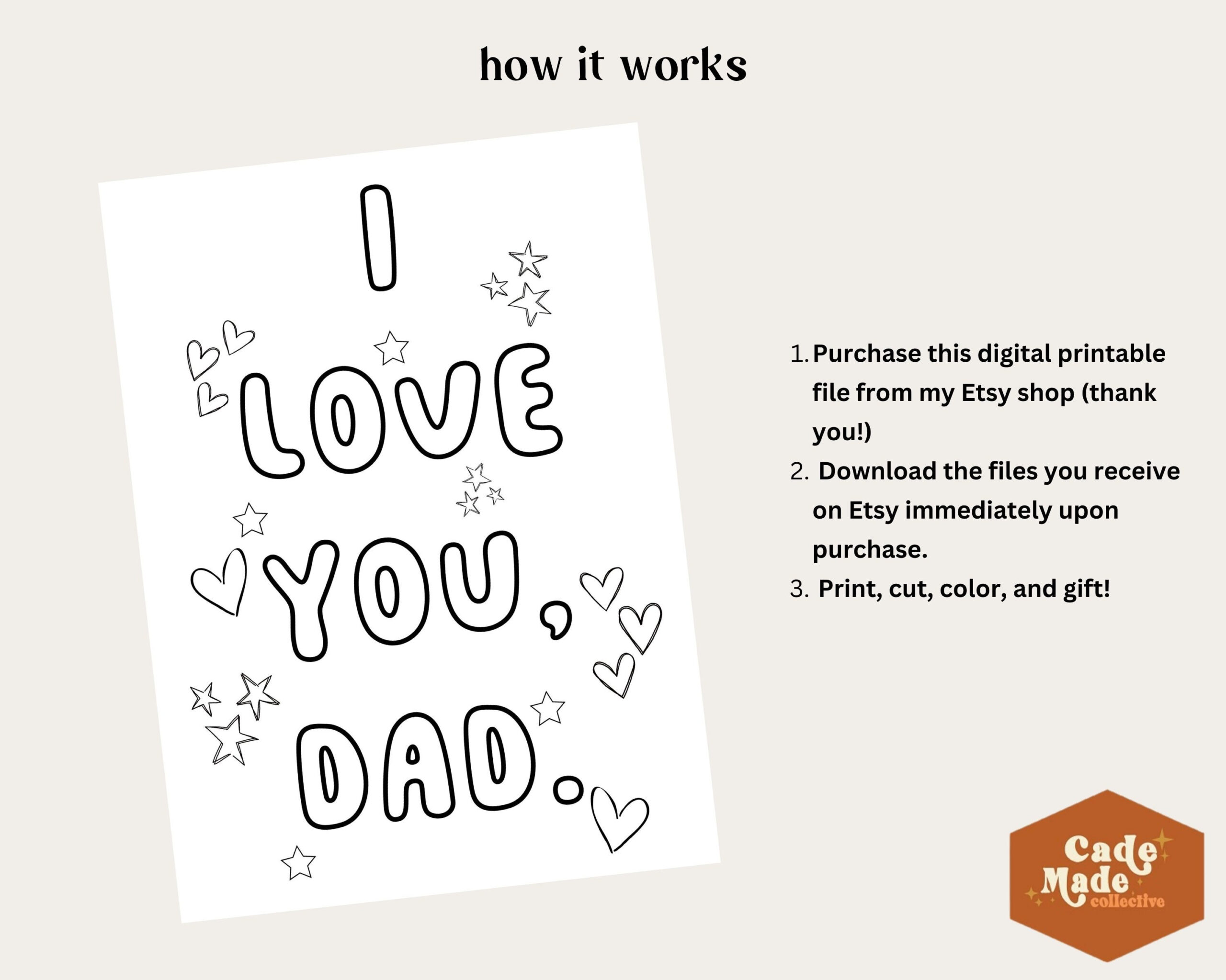 Vatertag Love You Dad Printable - Handmade Gift Coloring Card Gift pertaining to I Love You Dad Printables