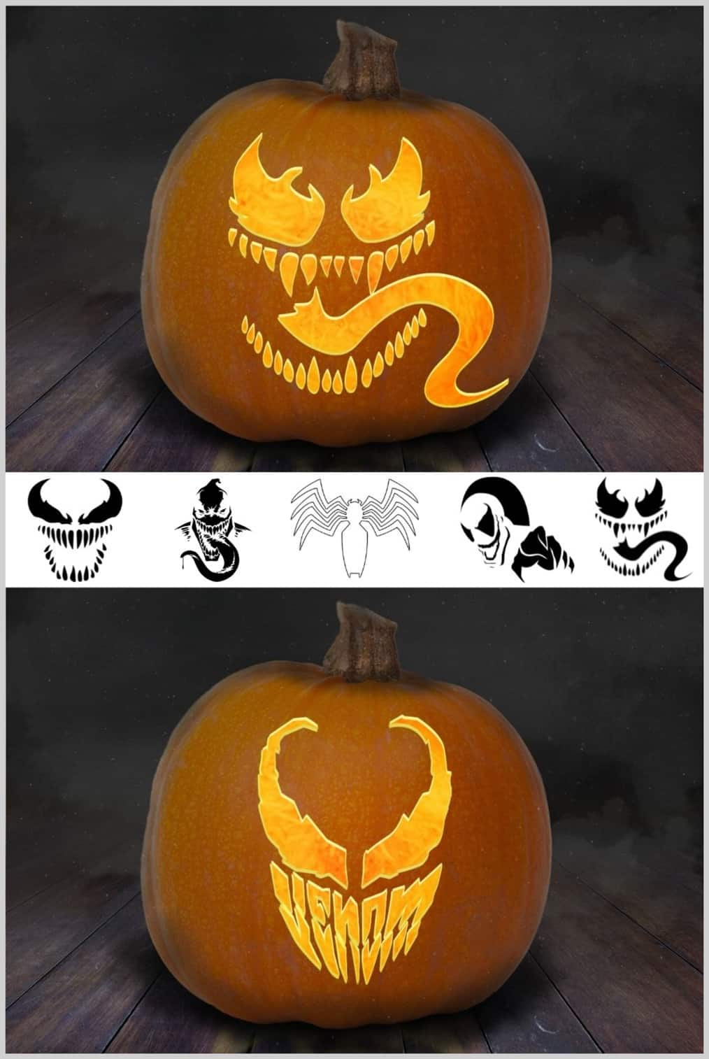 Venom Pumpkin Carving Stencils: 10 Printable Templates throughout Free Printable Venom Pumpkin Carving Stencils