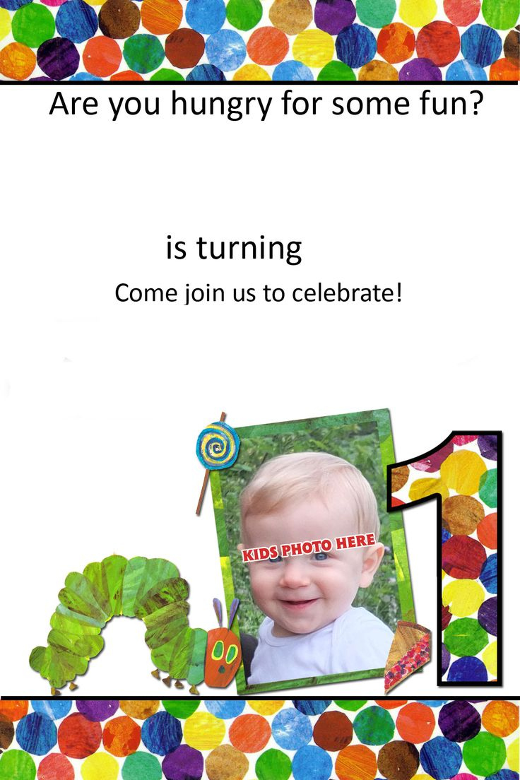 Very Hungry Caterpillar 1St Invitation Template within Free Printable Hungry Caterpillar Invitations