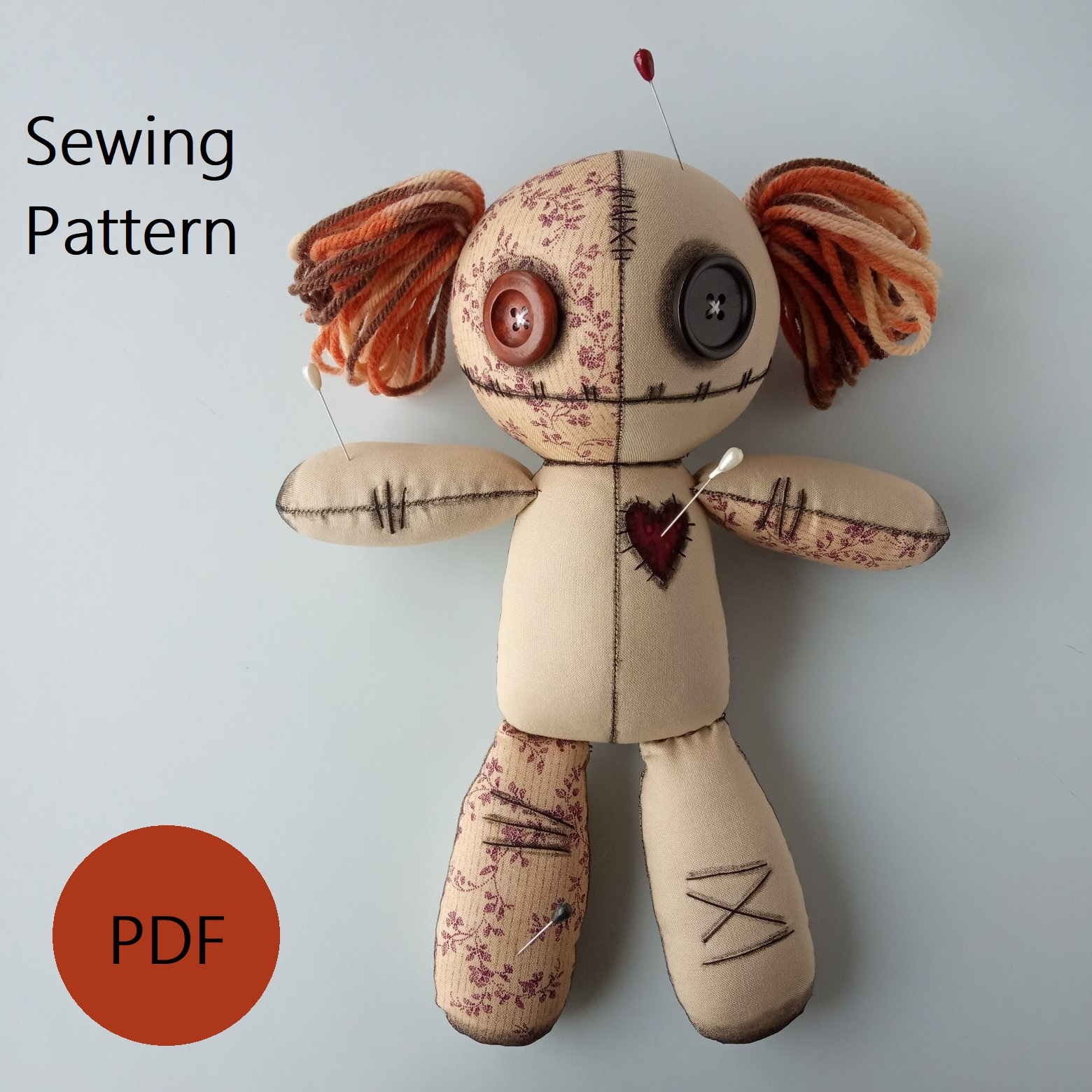 Voodoo Doll Pattern - Cute Sewing Project for Printable Voodoo Doll Patterns Free