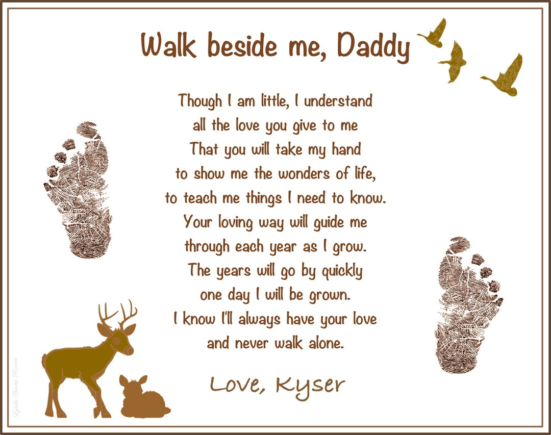 Walk Beside Me Daddy© Poem 8X10&amp;quot; Print | Personalized With Baby&amp;#039;S / Child&amp;#039;S Footprints | First Father&amp;#039;S Day Shower Christmas Keepsake Gift - Etsy Hong inside Walk With Me Daddy Poem Free Printable