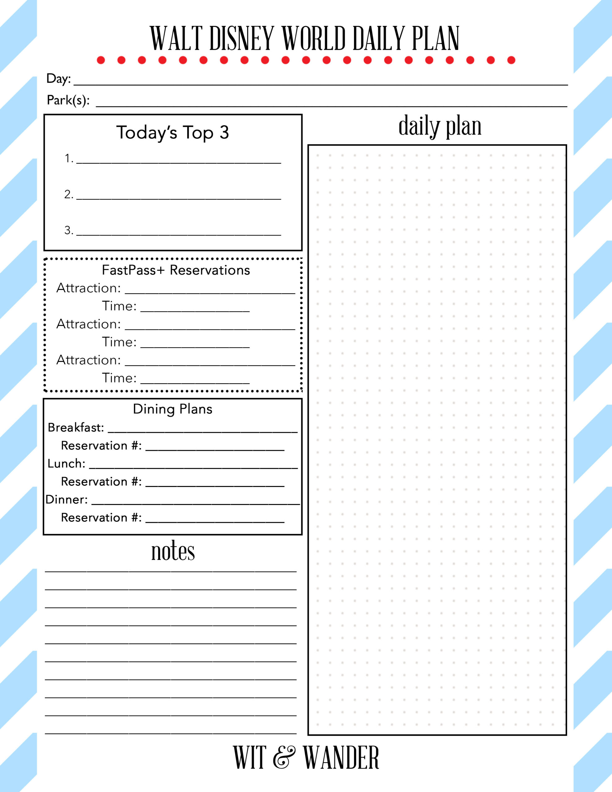 Walt Disney World Free Printables - Our Handcrafted Life with regard to Free Disney Planning Printables