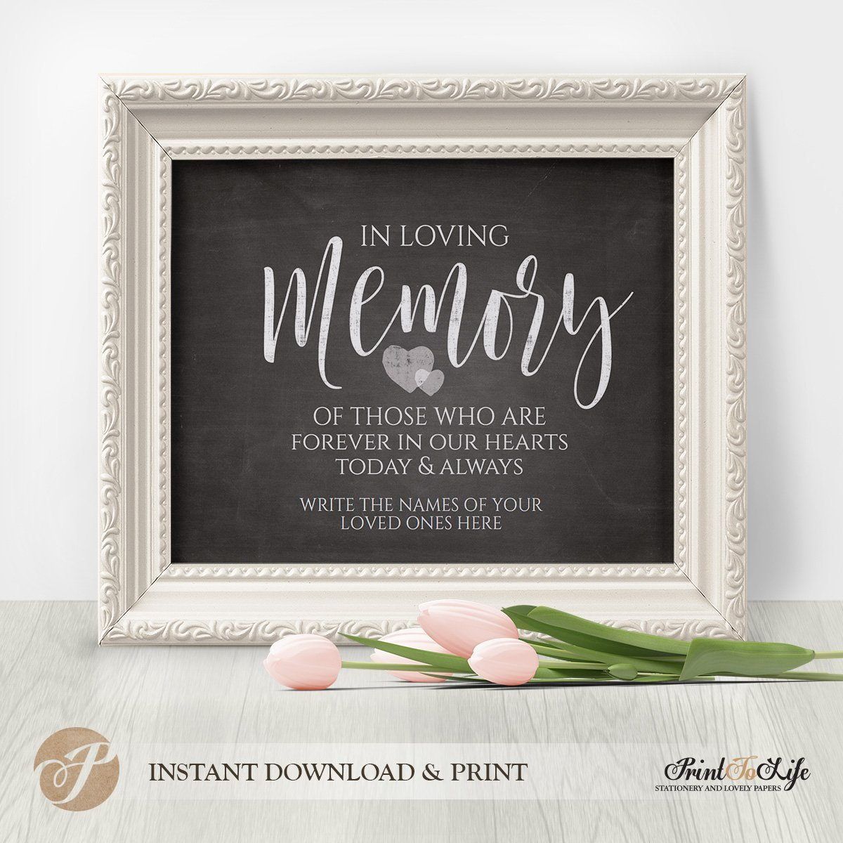 Wedding Memorial Sign, In Loving Memory Sign, Printable Chalkboard with In Loving Memory Wedding Sign Printable