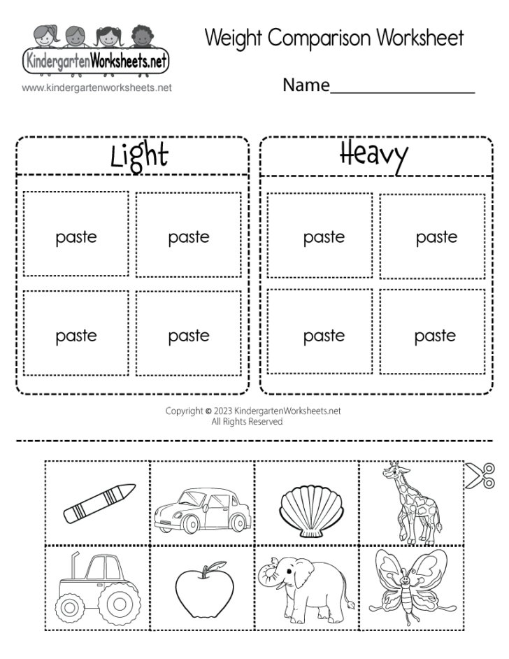 Weight Measurement Worksheet Printable