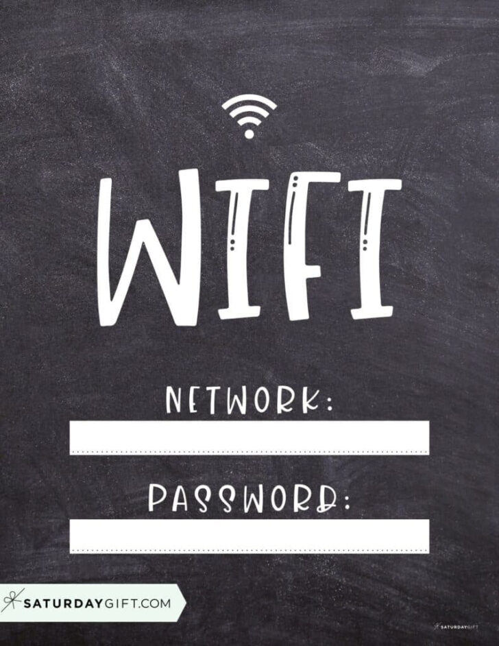 Free Wifi Password Printable