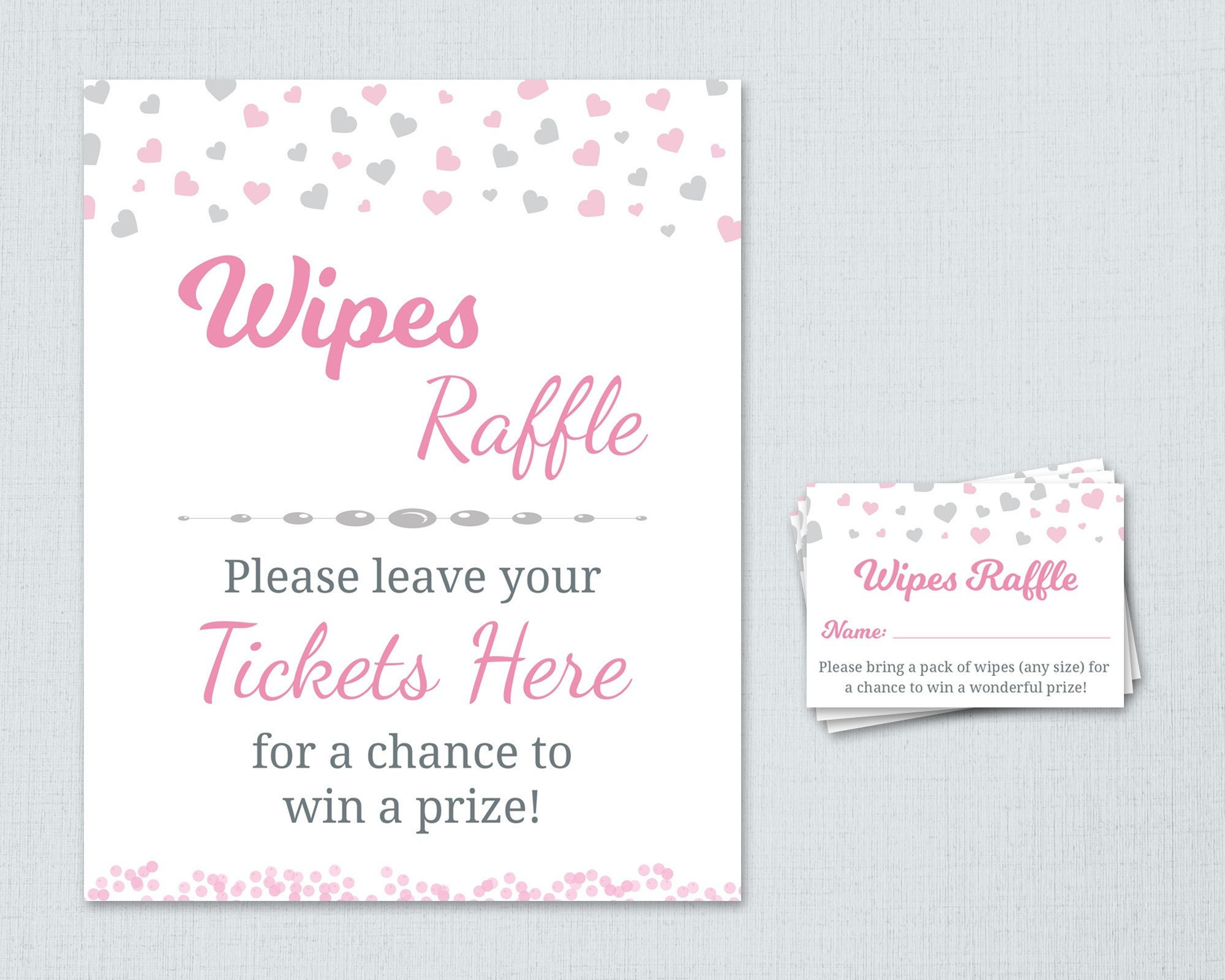 Wipes Raffle Ticket And Sign Printable, Girl Baby Shower inside Free Printable Diaper and Wipes Raffle Tickets