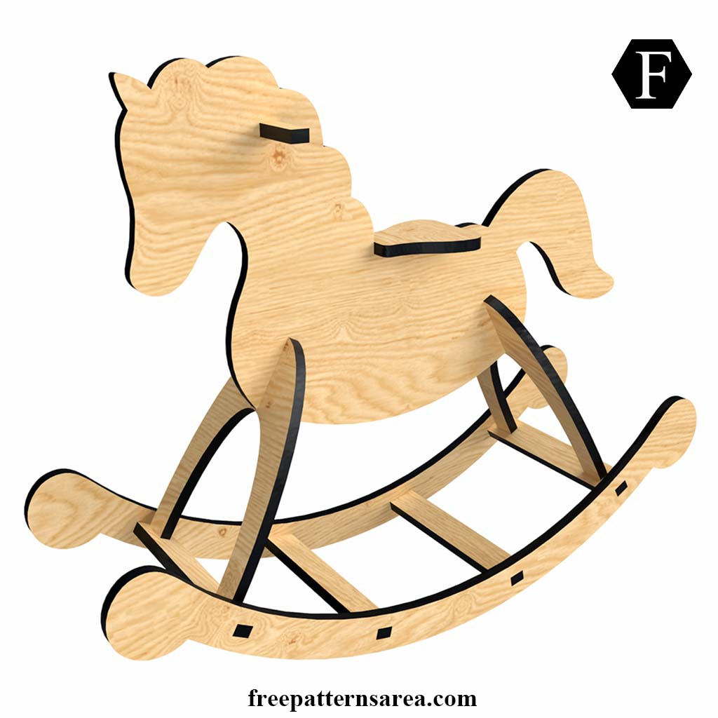 Wooden Rocking Horse Template: Diy Laser Cut Or Cardboard throughout Printable Free Rocking Horse Plans