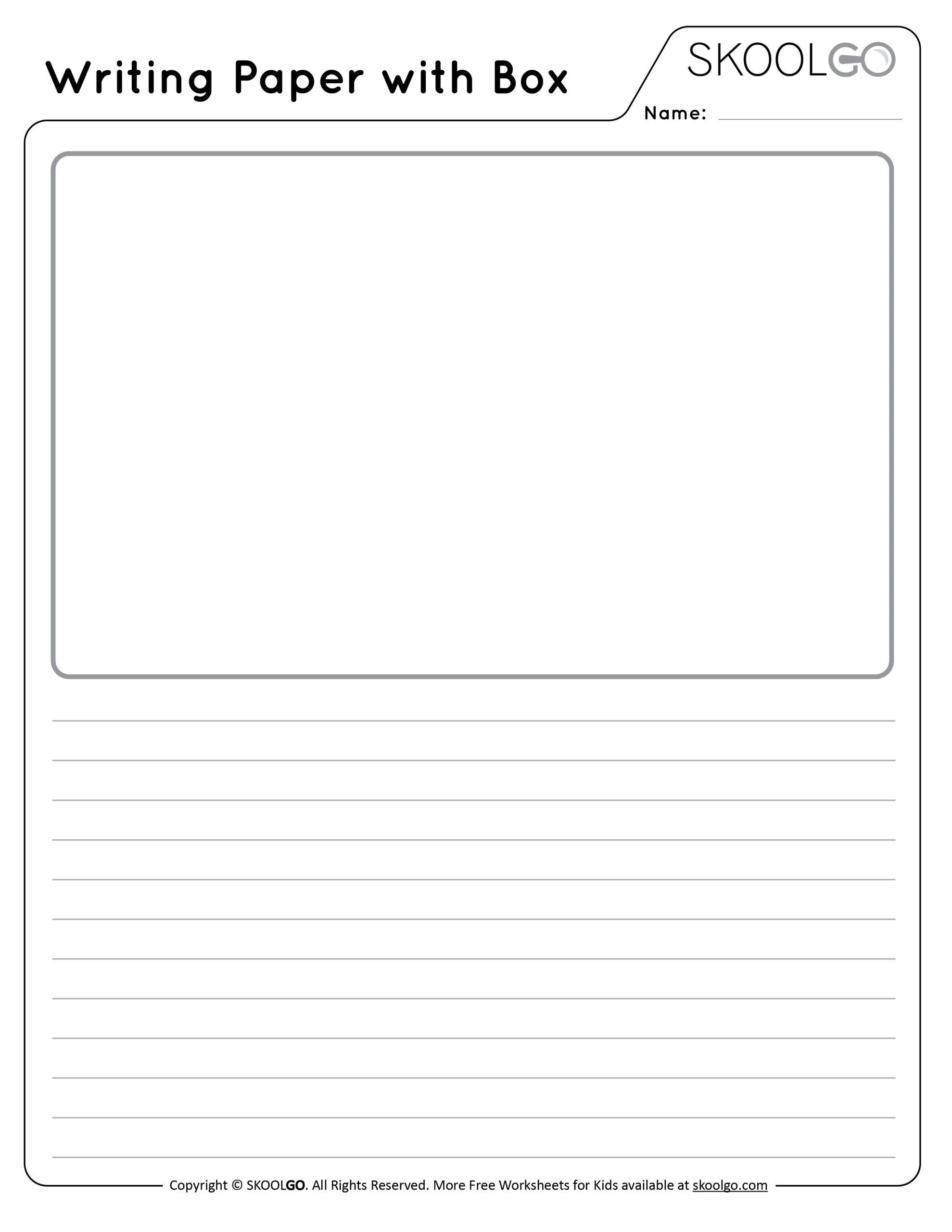 Writing Paper With Picture Box - Free Worksheet For Kids with regard to Printable Writing Paper With Picture Box