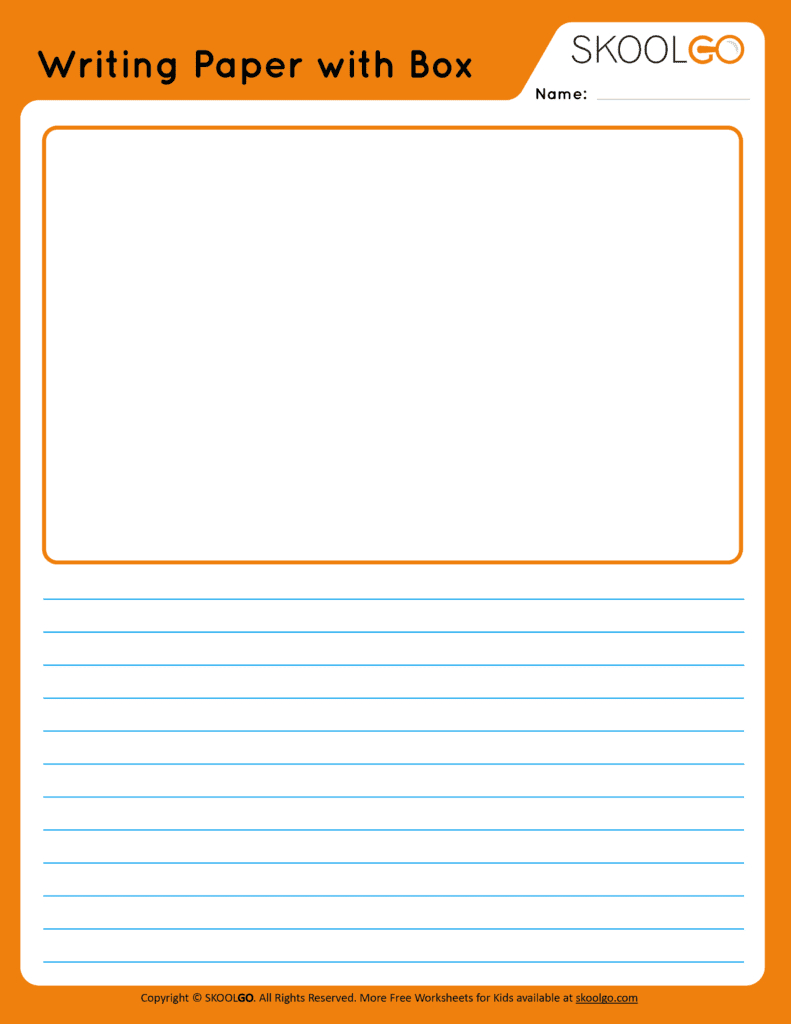 Writing Paper With Picture Box - Free Worksheet For Kids within Printable Writing Paper With Picture Box