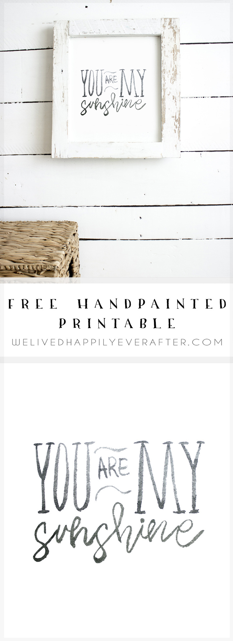 You Are My Sunshine” Free Printable Farmhouse Digital Artwork | We inside Free Printable You Are My Sunshine