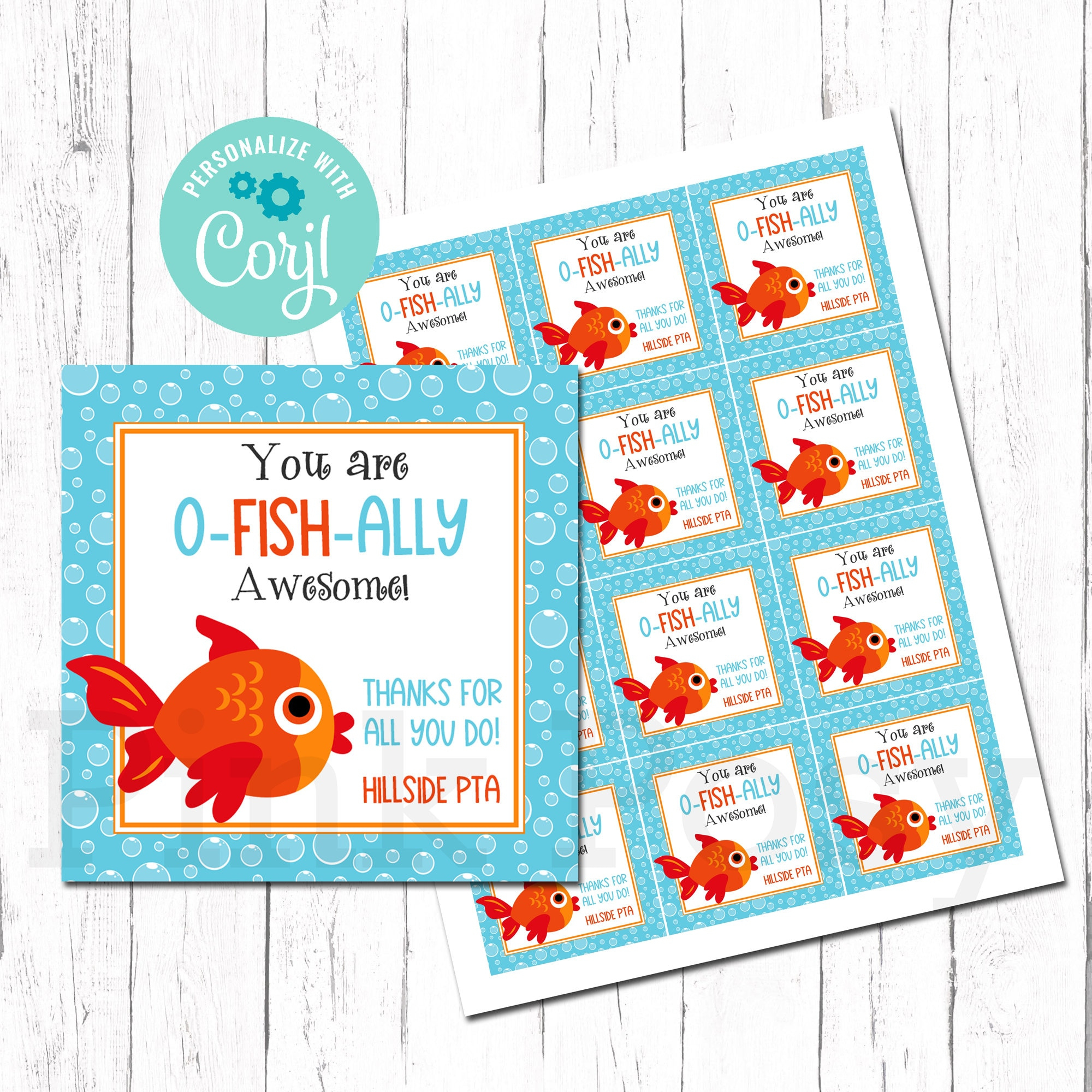 You Are O-Fish-Ally Awesome Tags, Editable Fish Tags, Teacher in You Are O Fish Ally The Best Free Printable