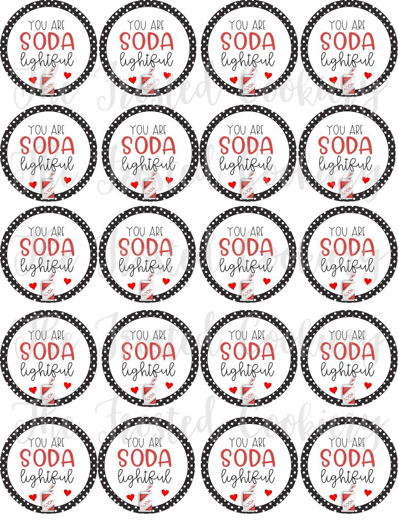 You Are Soda Lightful Circle Tags for You Are Soda Lightful Free Printable
