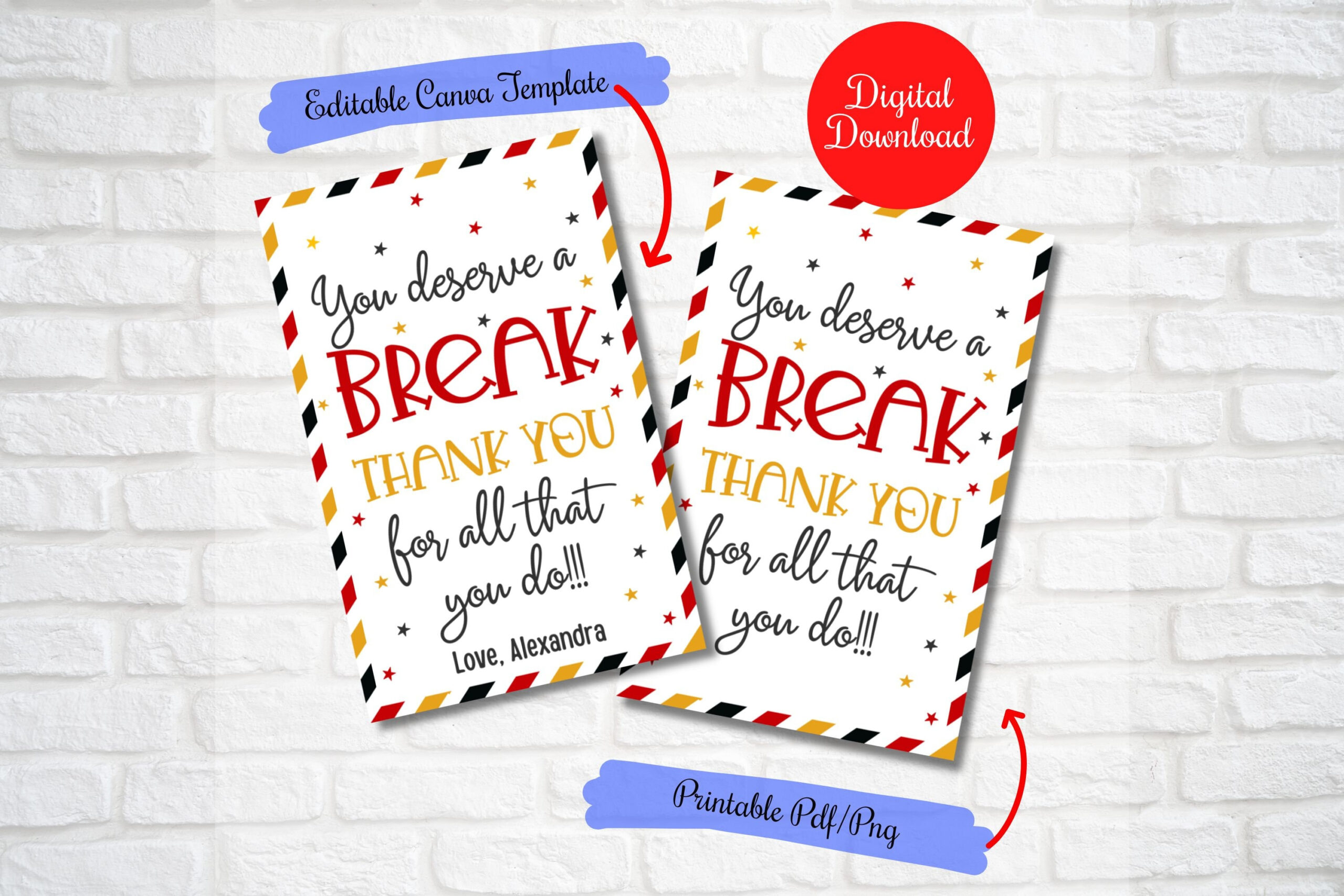 You Deserve A Break, Kat Candy Gift Tag For Teacher, Nurse throughout Free Printable You Deserve a Break Kit Kat
