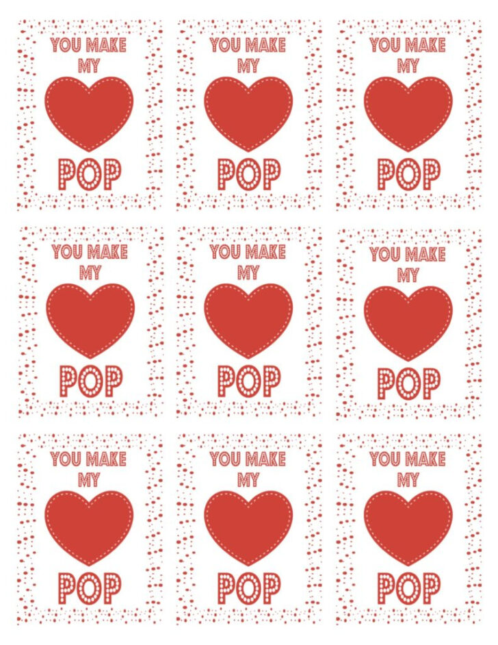 Popcorn Valentine Printable Free