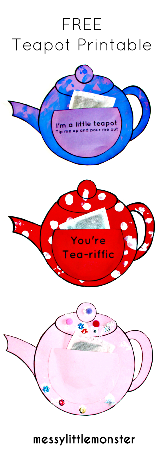 You&amp;#039;Re Tea-Riffic Teapot Craft - Free Printable Teapot Template inside You&amp;amp;#039;re Tea Riffic Free Printable