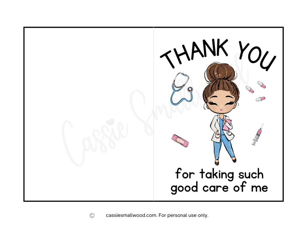 10 Cute Nurse Thank You Cards (Free Printable) - Cassie Smallwood for Free Printable Cards For Nursing Homes