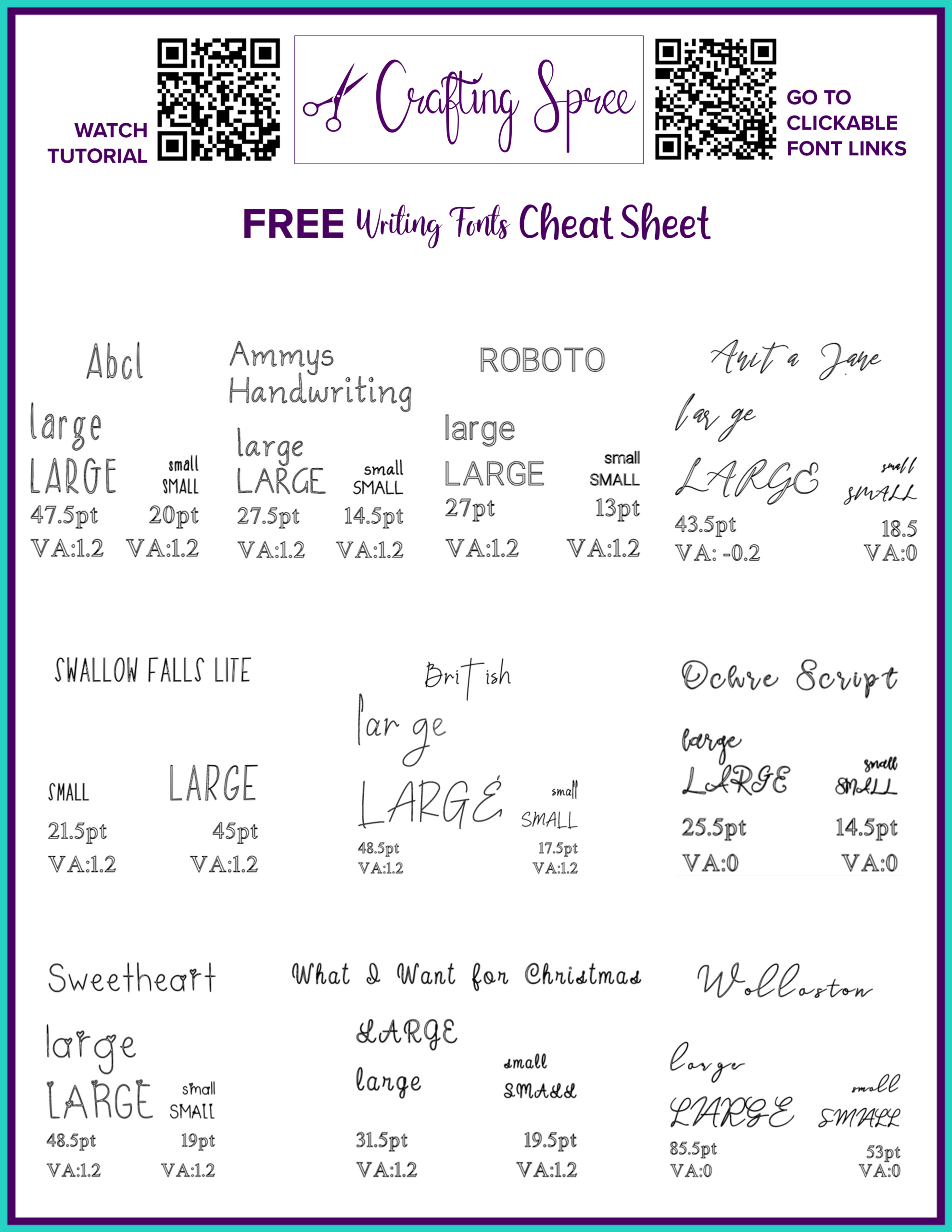 10+ Free Cricut Writing Fonts For Design Space | Crafting Spree intended for Free Printable Cricut Font Cheat Sheet