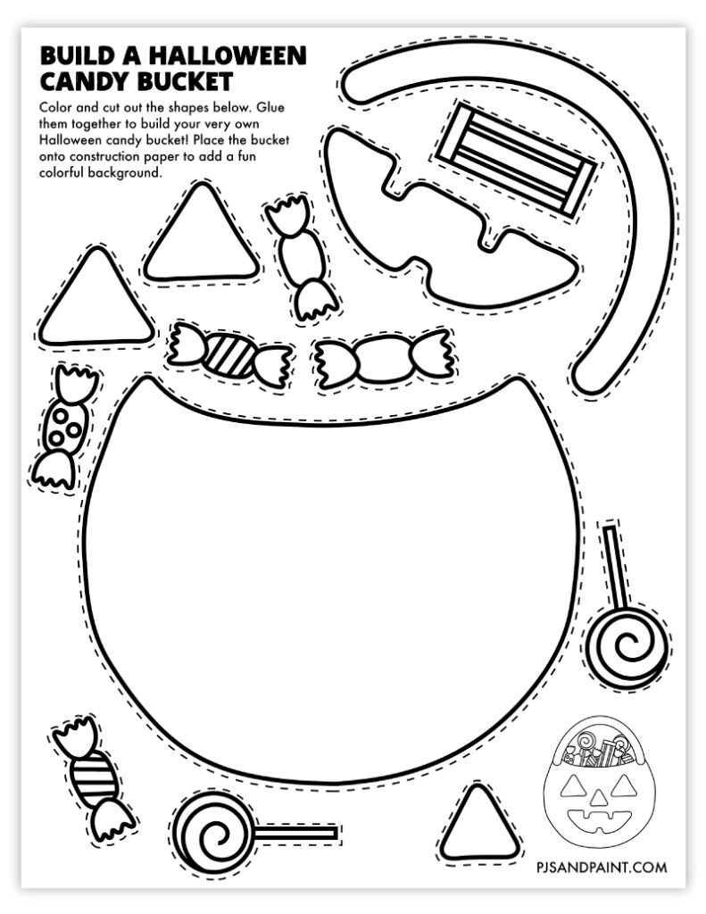 10 Free Printable Halloween Themed &amp;quot;Build Your Own&amp;quot; Crafts - Pjs in Cut and Paste Halloween Printables