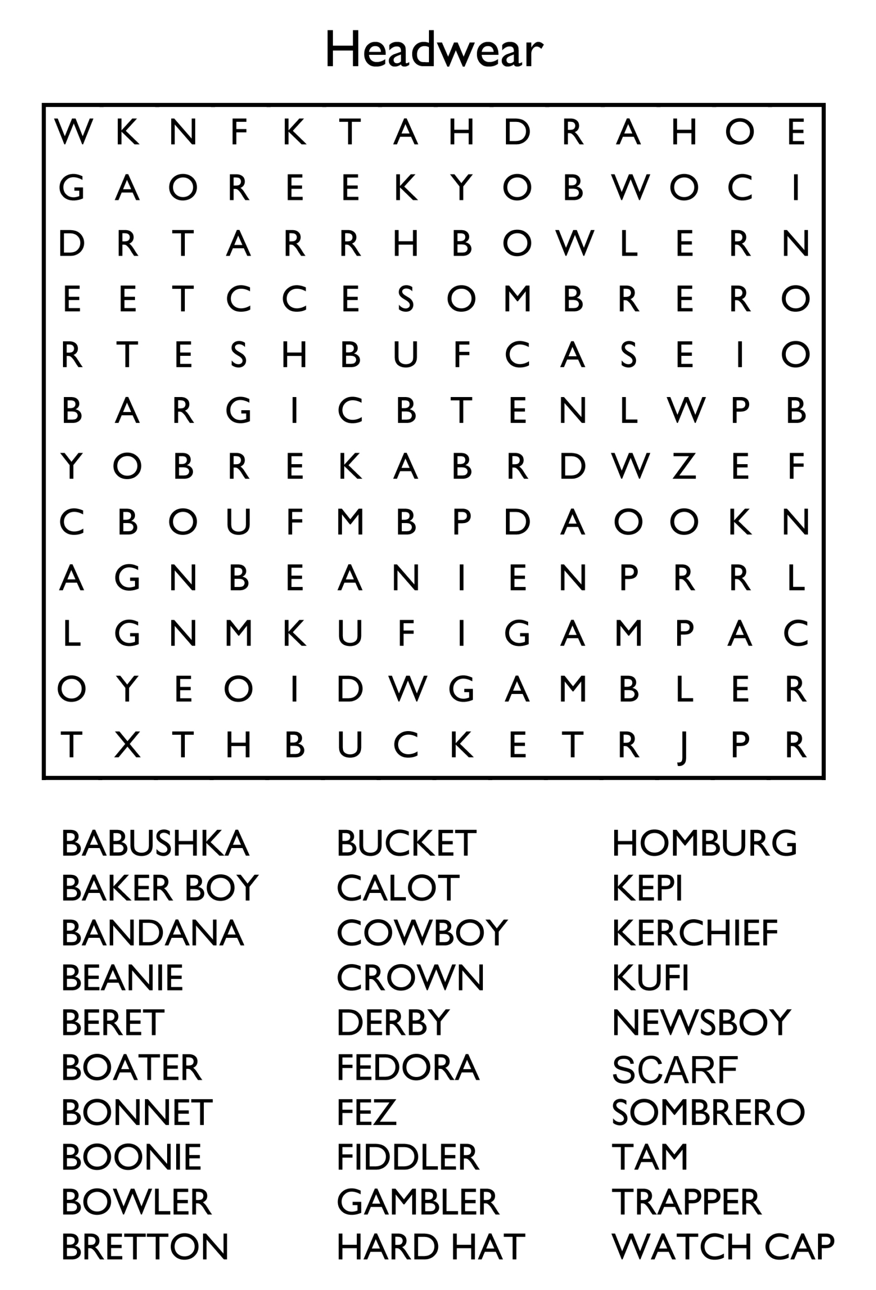 10 Free Printable Word Search Puzzles inside Crossword Search Puzzles Printable