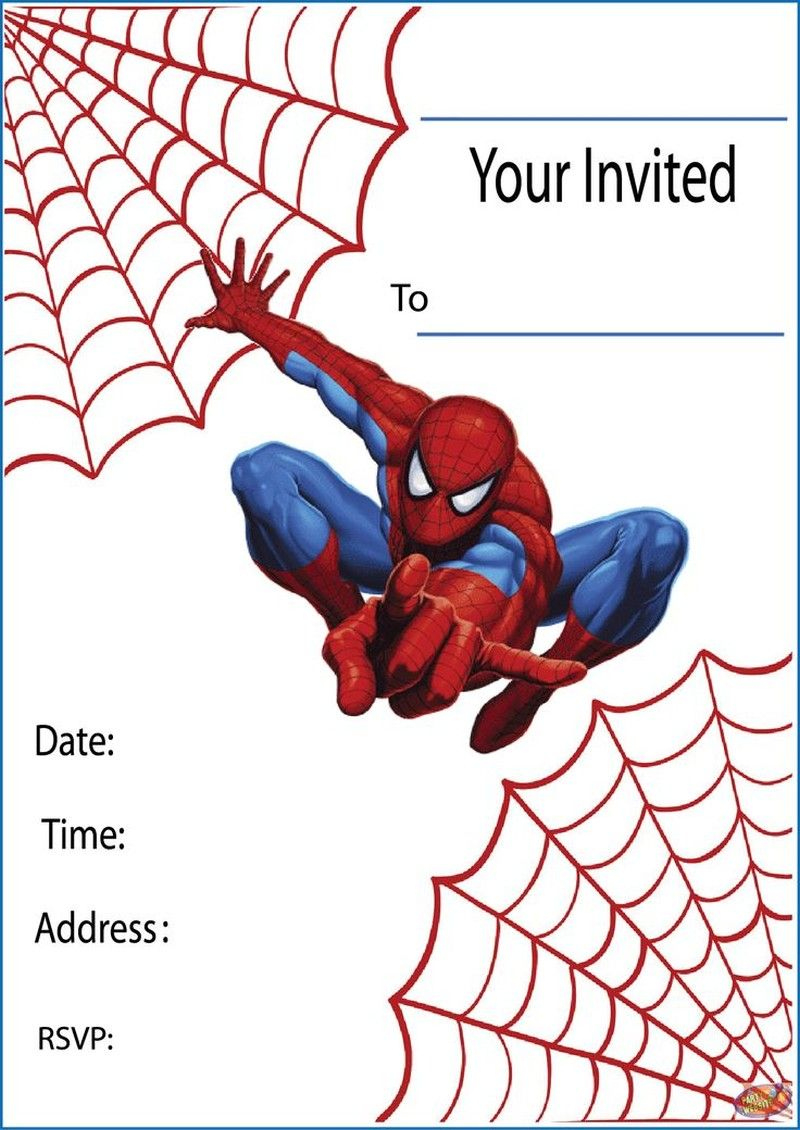 10 Printable Spiderman Birthday Party Invitation Templates with Free Spiderman Invitations Printable