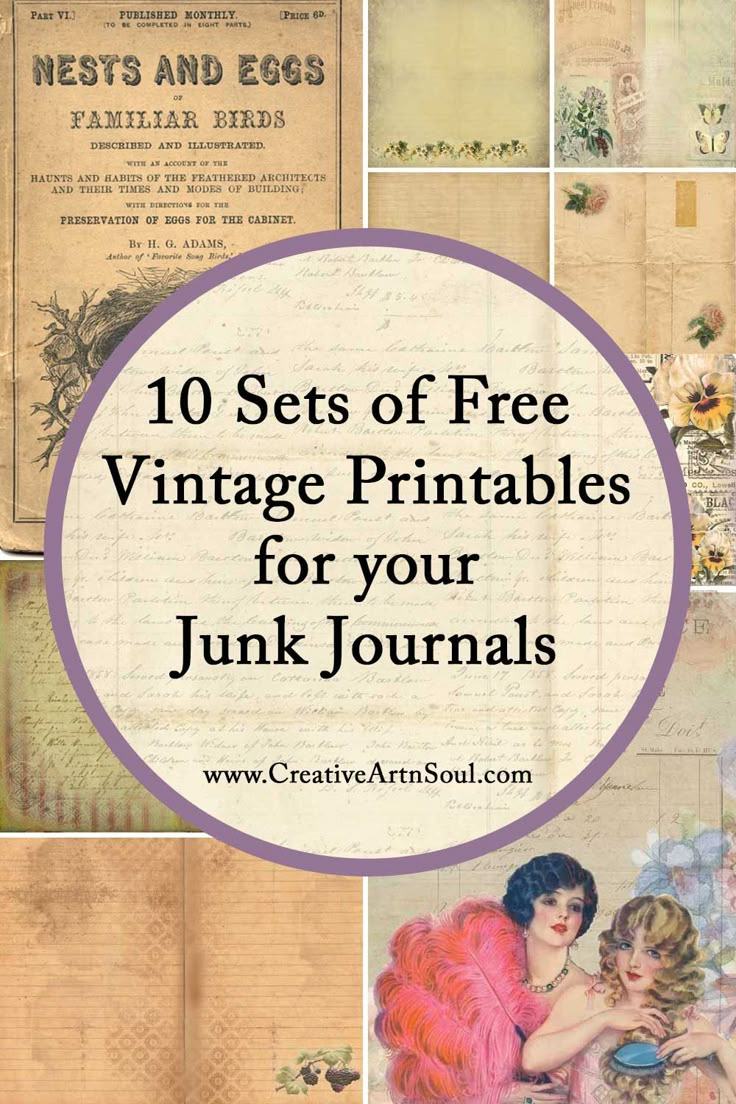 10 Sets Of Free Vintage Printables For Your Junk Journals with regard to Antique Free Junk Journal Vintage Printables