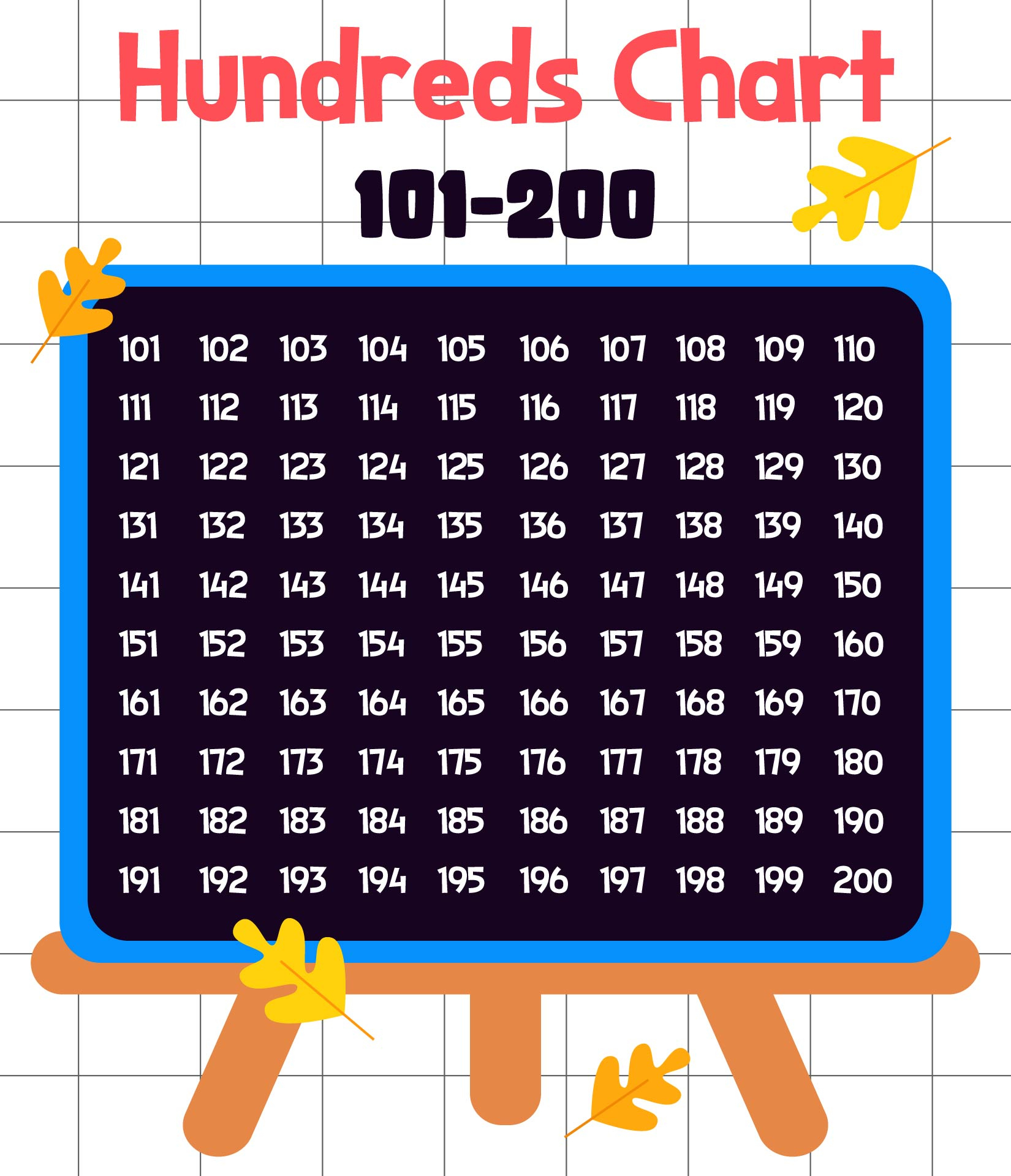 101 To 200 Chart - 10 Free Pdf Printables | Printablee with regard to Printable Free 101 200 Chart Printable