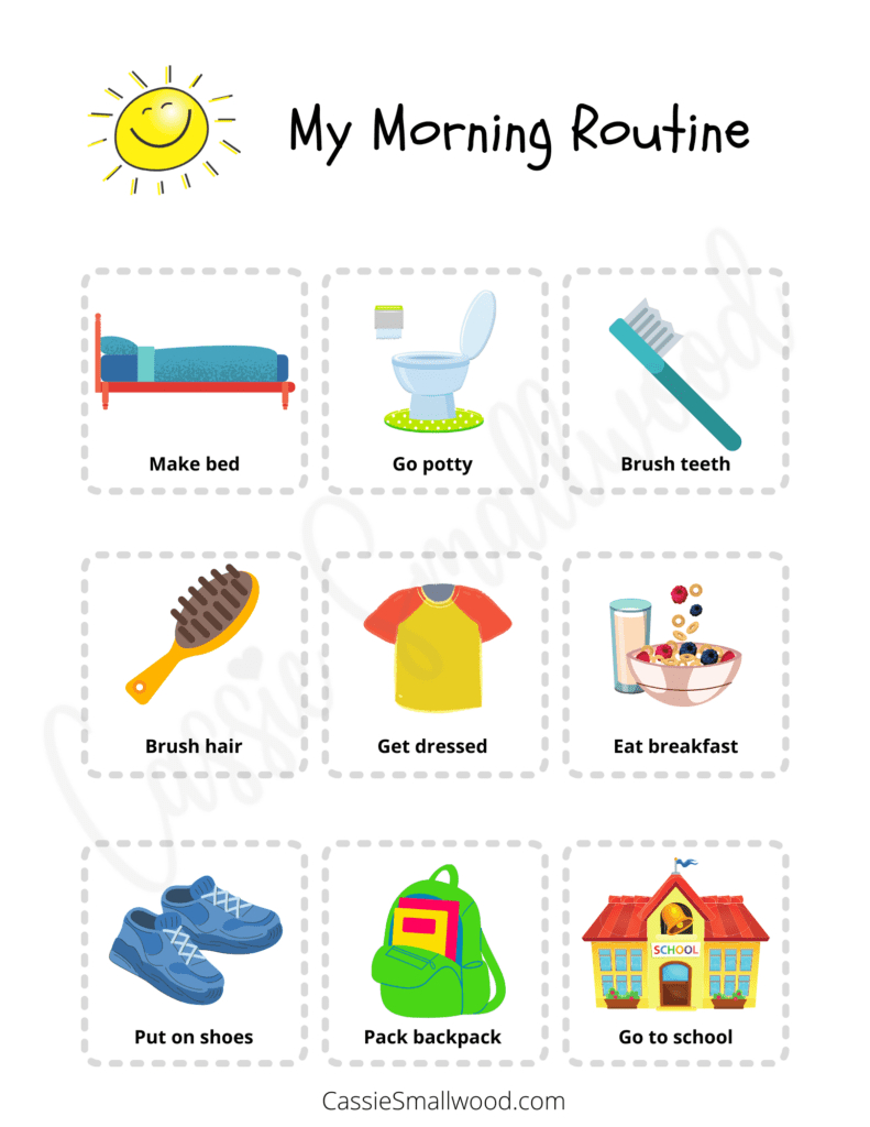 11 Daily Routine Checklists For Kids (Free Printable) - Cassie throughout Free Morning Routine Printable