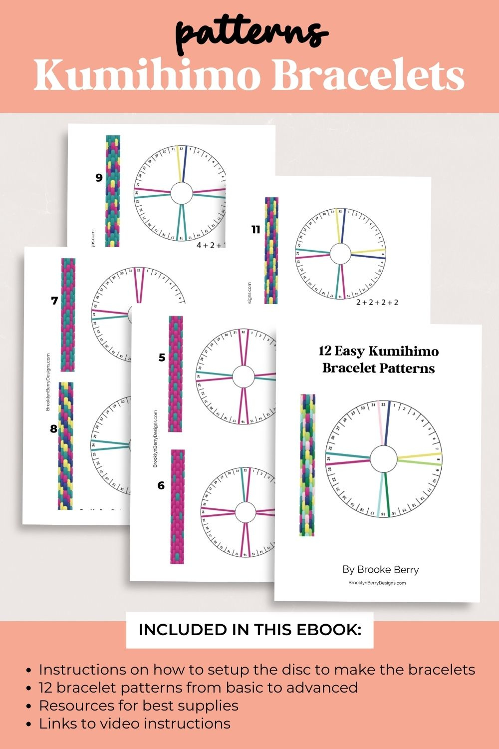 12 Easy Kumihimo Bracelet Patterns – Ebook with regard to Printable Free 8 Strand Kumihimo Patterns