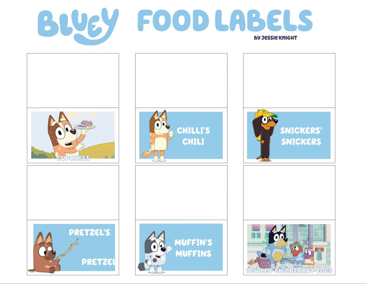13 Bluey Birthday Party Ideas | 2Nd Birthday Party Themes, 2Nd in Bluey Food Labels Printable