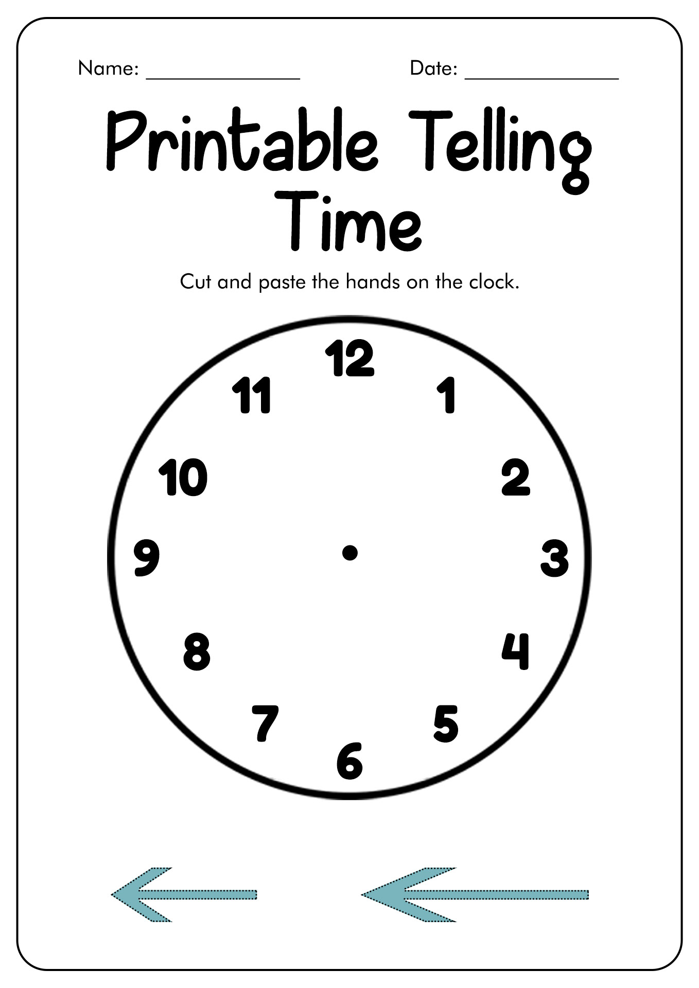 13 Clock Cut Out Worksheet - Free Pdf At Worksheeto for Printable Cut And Paste Time Worksheet