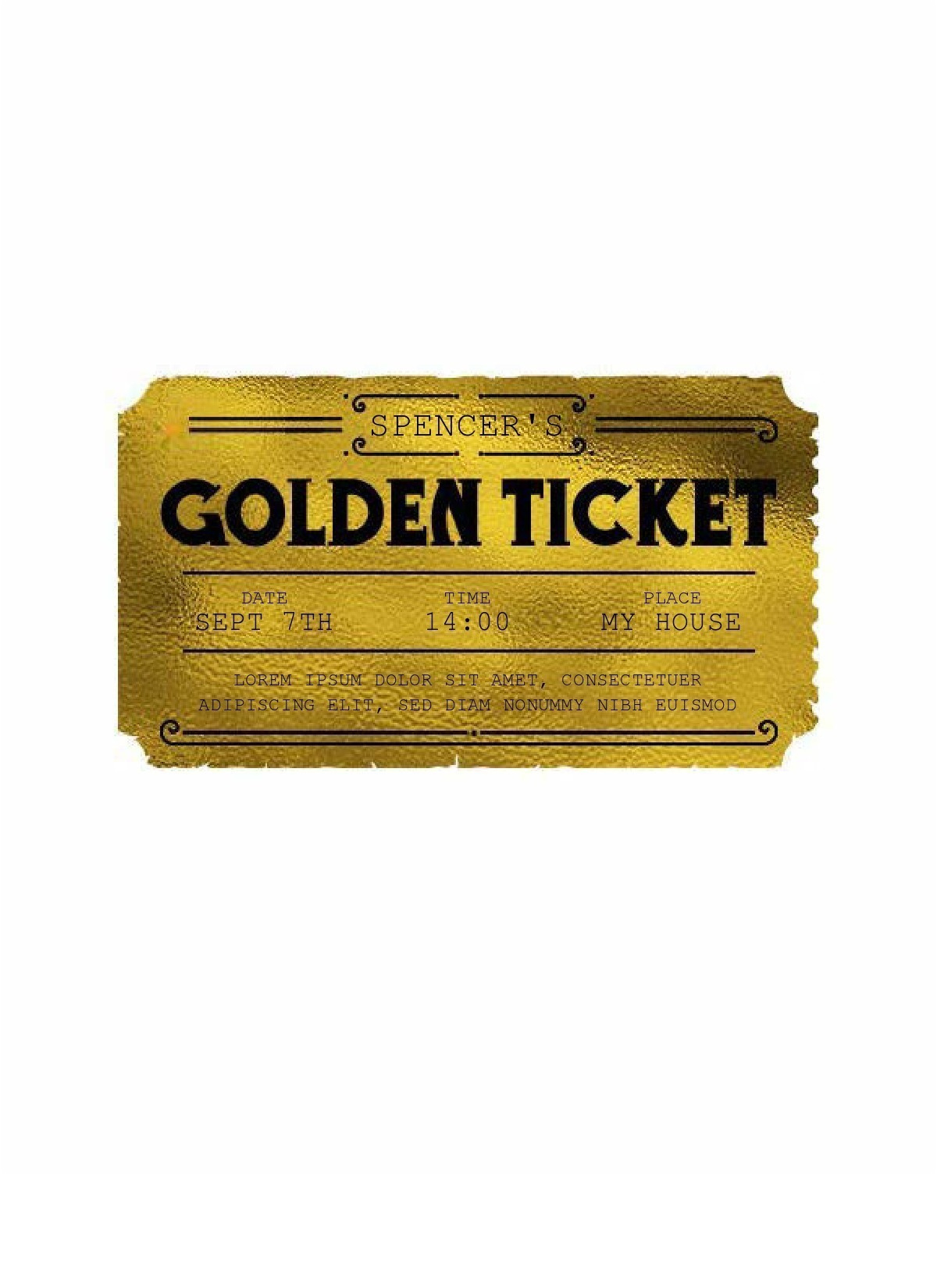 13 Editable Golden Ticket Templates (Free Downloads) for Free Printable Wonka Golden Ticket Template