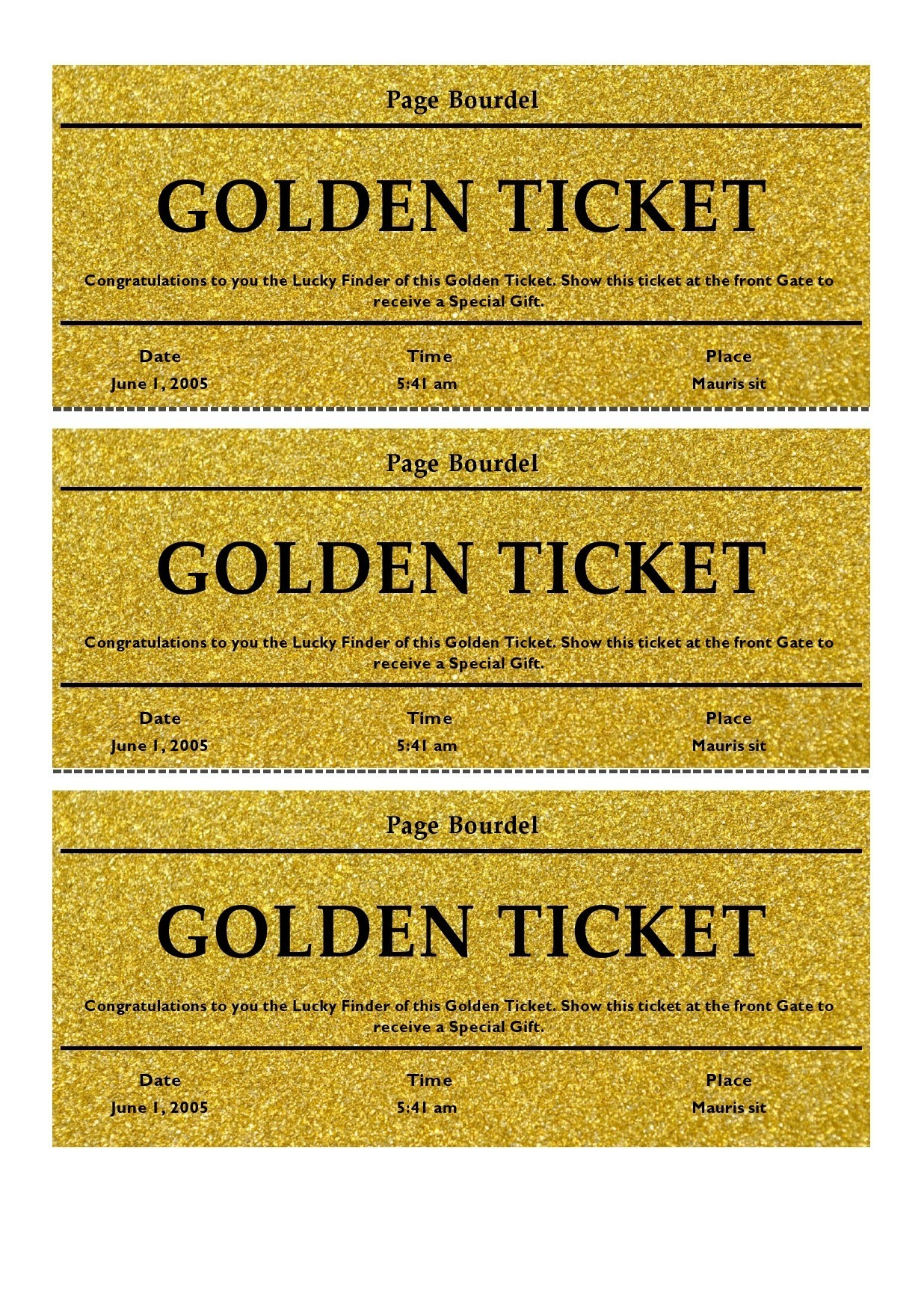 13 Editable Golden Ticket Templates (Free Downloads) in Free Printable Wonka Golden Ticket Template