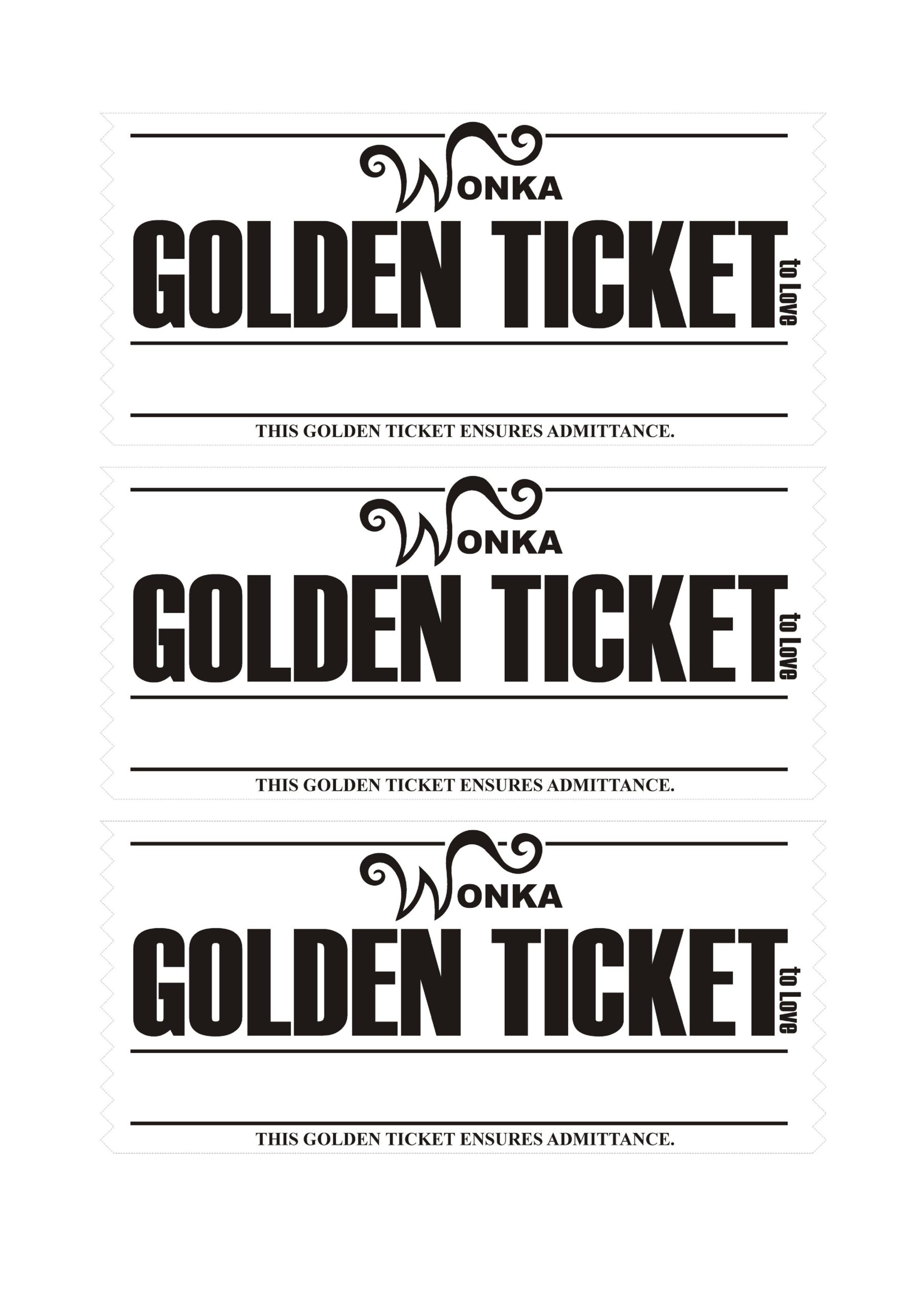 13 Editable Golden Ticket Templates (Free Downloads) pertaining to Free Printable Wonka Golden Ticket Template