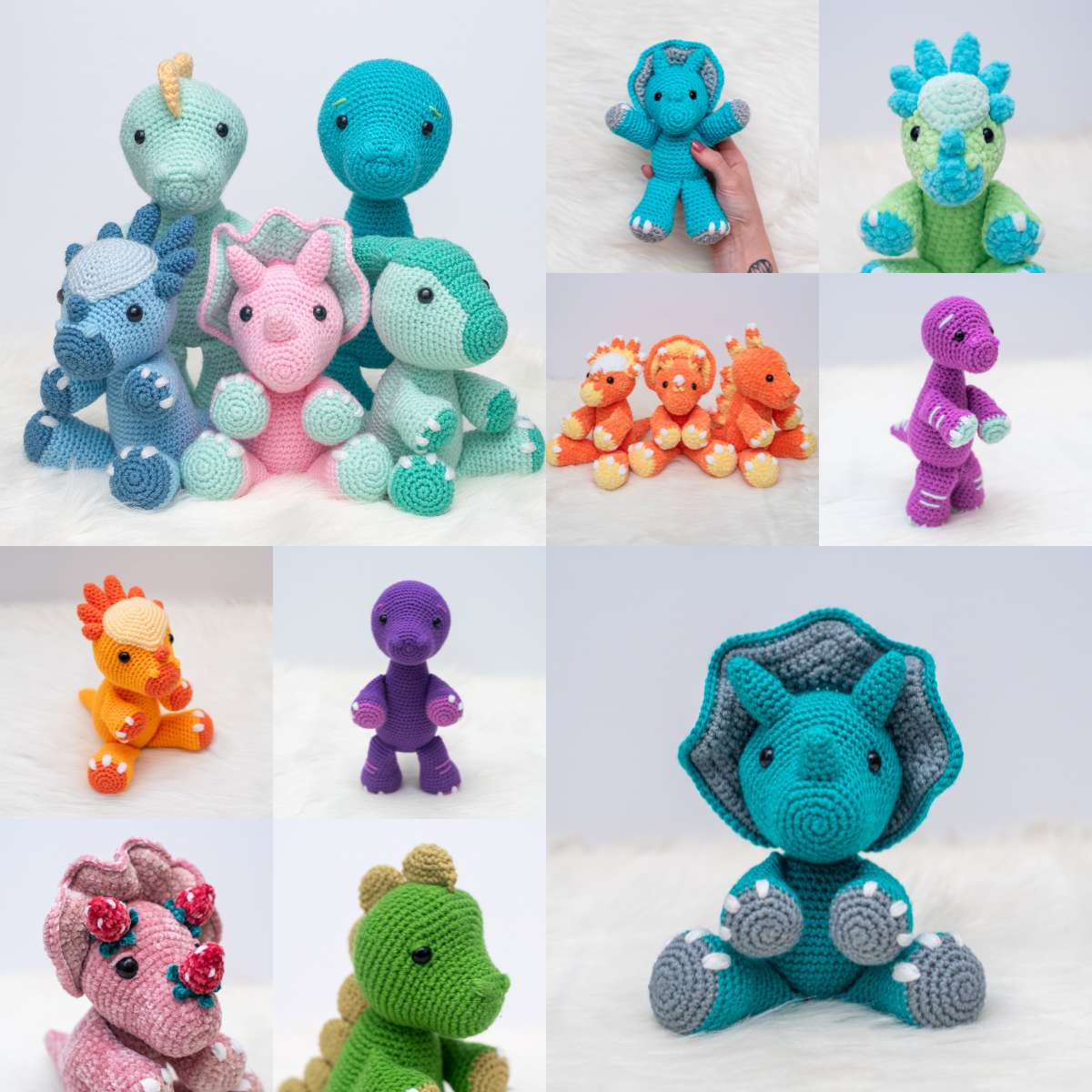 14+ Free Dinosaur Crochet Patterns | Dinosaur Amigurumi with Free Printable Crochet Dinosaur Patterns