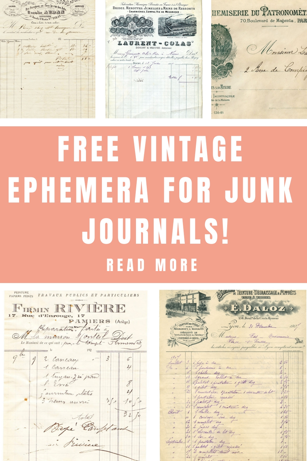 14 Vintage Invoice Ephemera! - The Graphics Fairy in Public Domain Free Printable Vintage Ephemera
