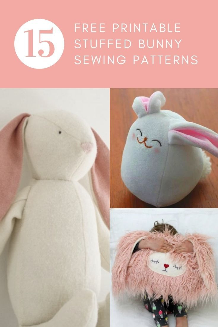 15 Free Printable Stuffed Bunny Sewing Patterns (Round-Up) regarding Printable Free Bunny Sewing Pattern