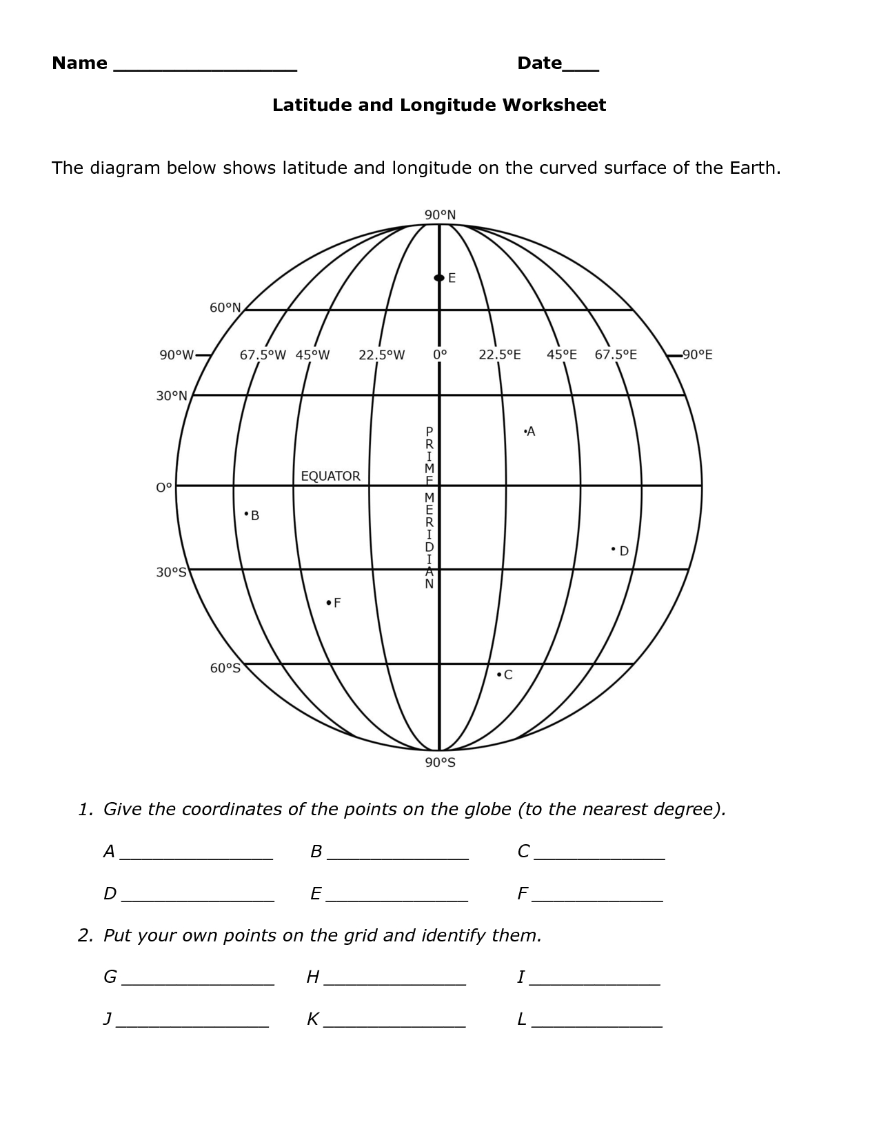 15 Latitude And Longitude Map Worksheet with regard to Latitude and Longitude Free Printable Worksheets