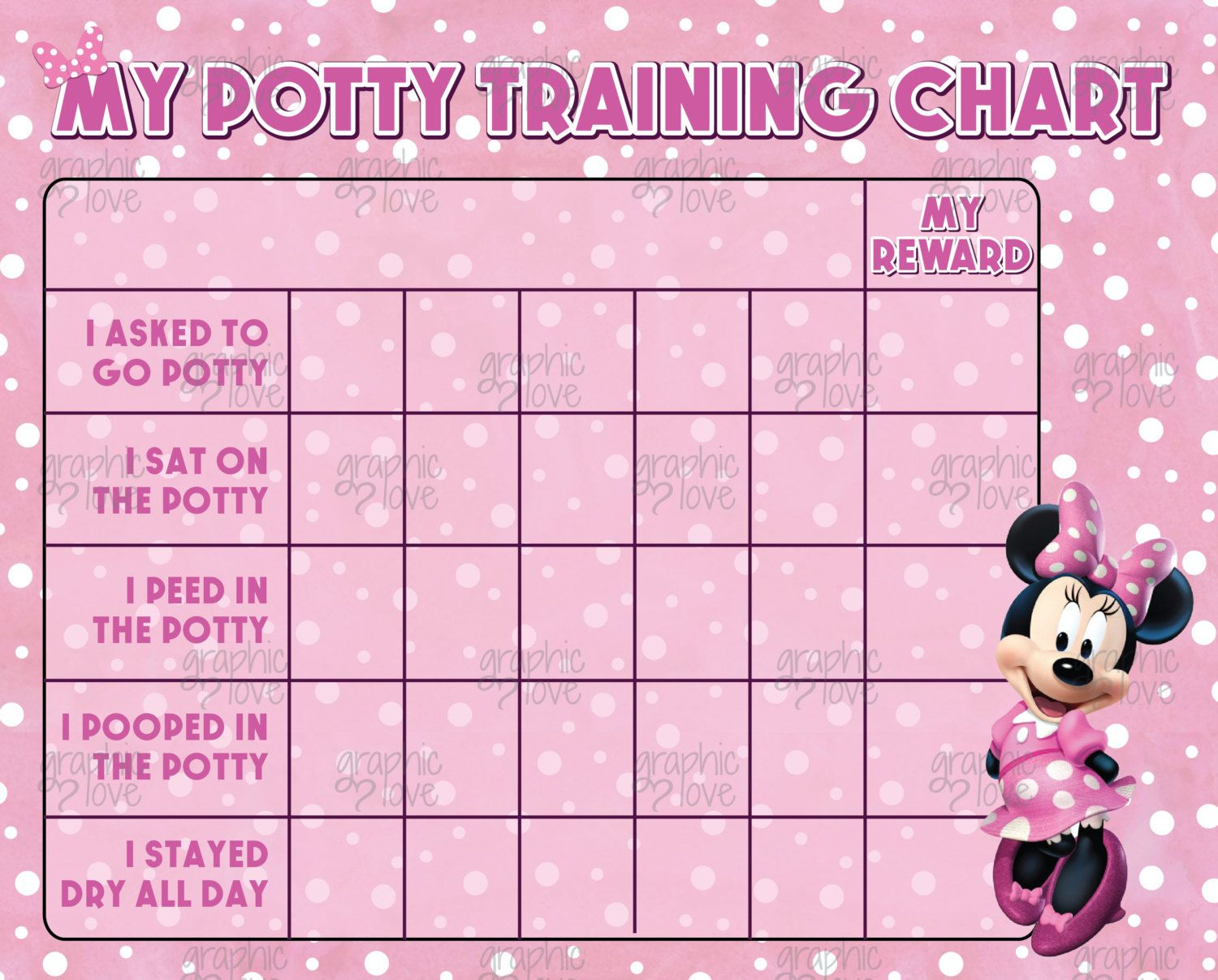 15 Potty Charts Ideas | Potty, Potty Training Chart, Potty Chart throughout Minnie Mouse Potty Chart Printable Free