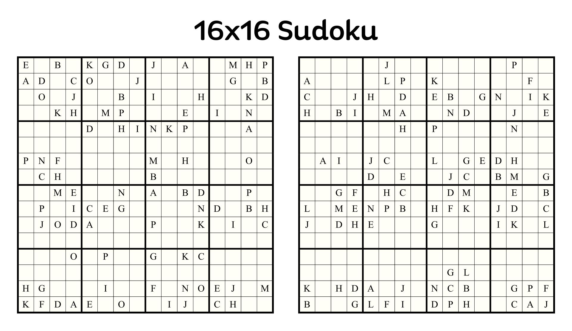 16X16 Sudoku - Worksheets Library with Printable 16X16 Sudoku Puzzles Free