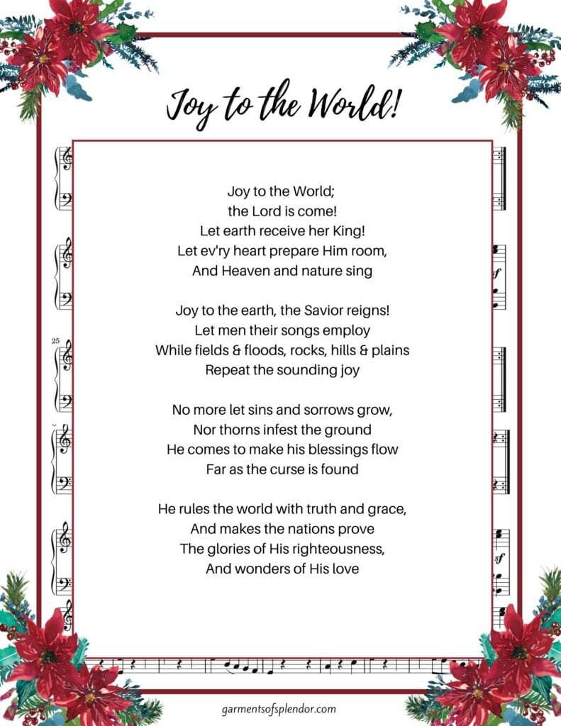 17 Beautiful Christmas Hymns To Uplift Your Soul (With Free inside Printable Lyrics Joy To The World