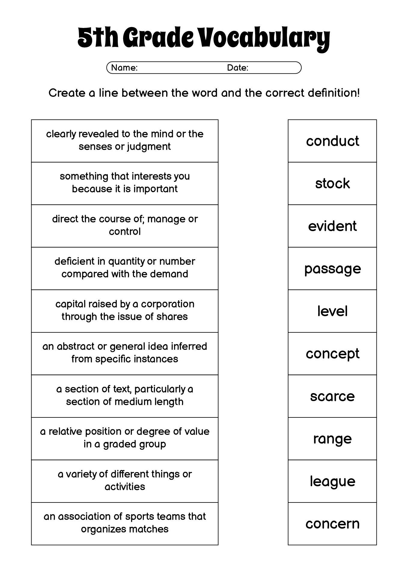 18 5Th Grade Vocabulary Worksheets Printable - Free Pdf At throughout Vocabulary Printable Worksheets Grade 5