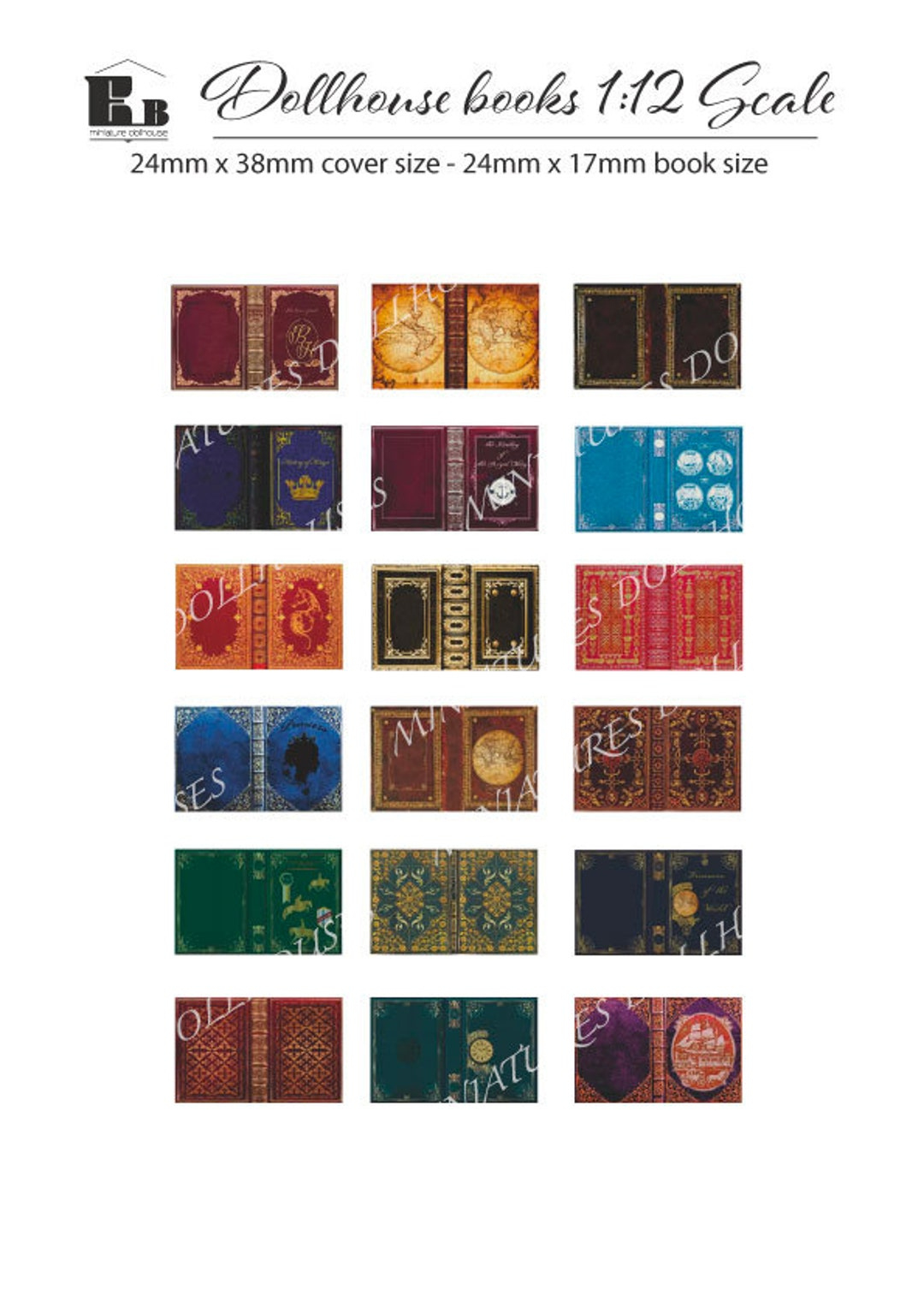 18 Antique And Vintage Printable Miniature Book Covers Set, 1/12 throughout Free Printable Dollhouse Book Covers