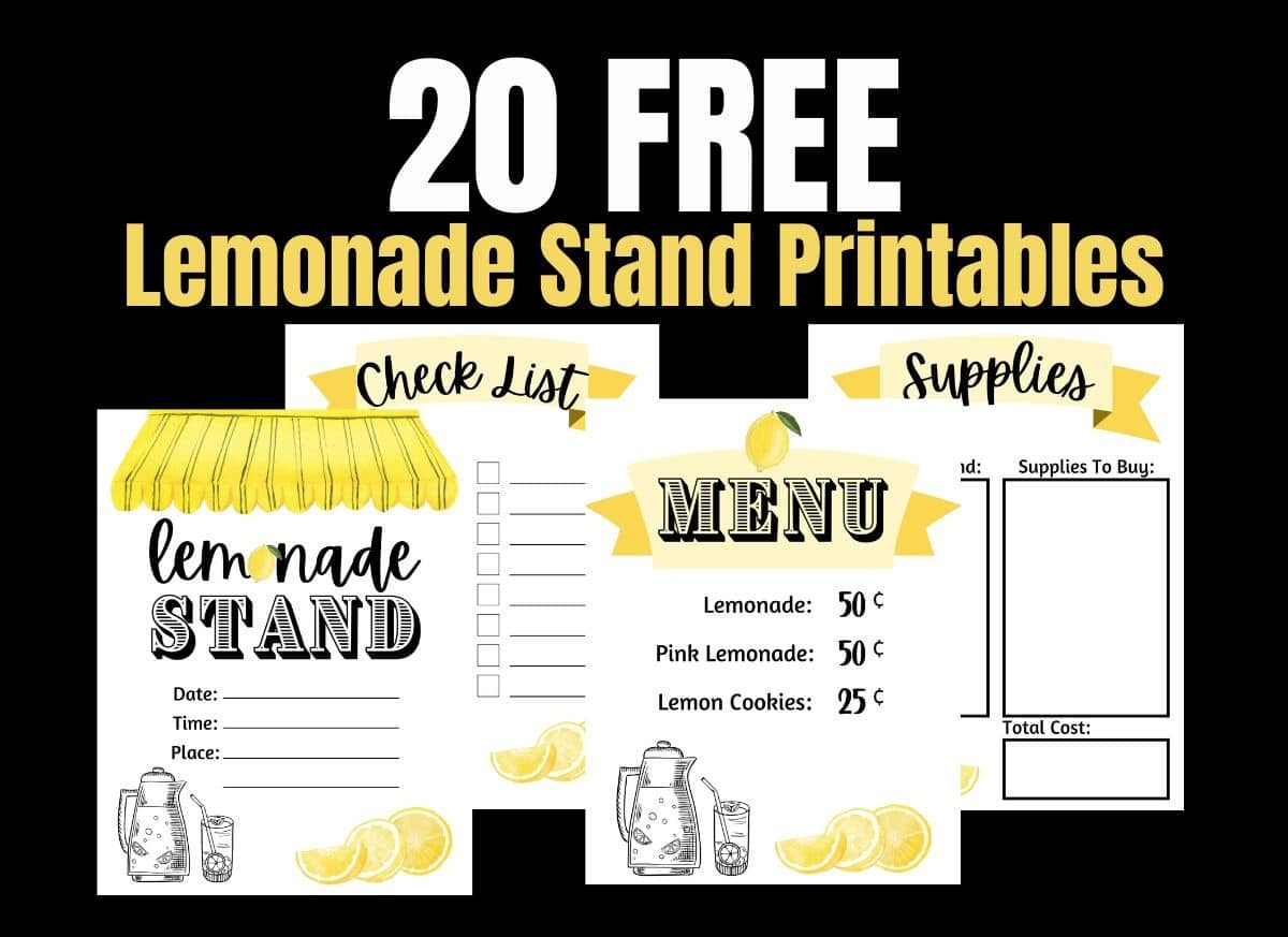 20 Free Lemonade Stand Printables | Perfect For Kids Who Want To for Free Lemonade Stand Printables