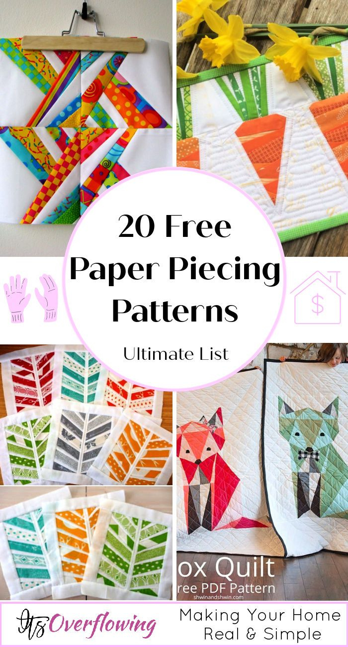 20 Free Paper Piecing Quilt Patterns For Beginners for Free Printable Paper Piecing Patterns